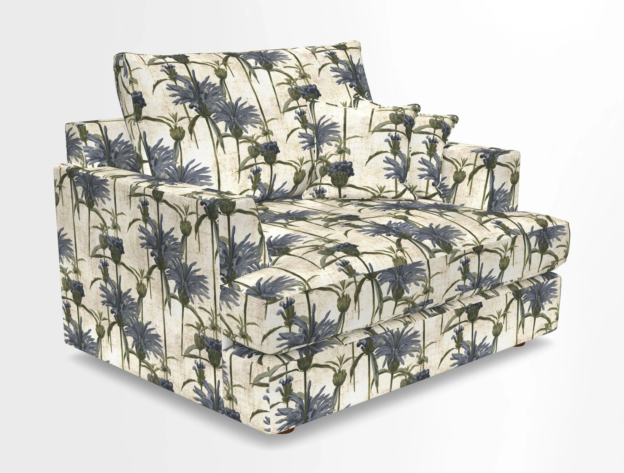 Slingsby Snuggler Fitted Cover Sofa in Two Tone Plain Biscuit.  Loose cover version available
