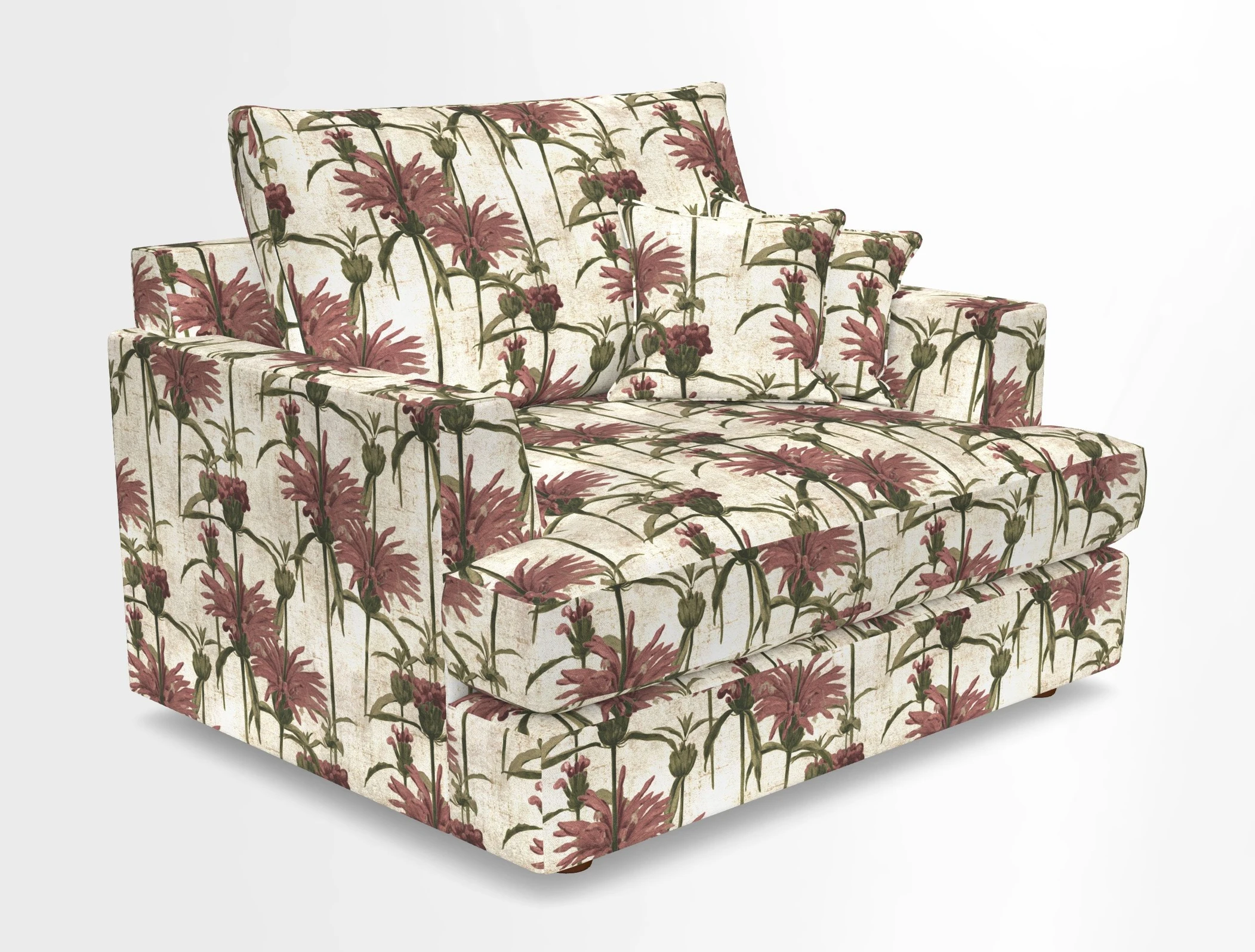 Slingsby Snuggler Fitted Cover Sofa in Two Tone Plain Biscuit.  Loose cover version available