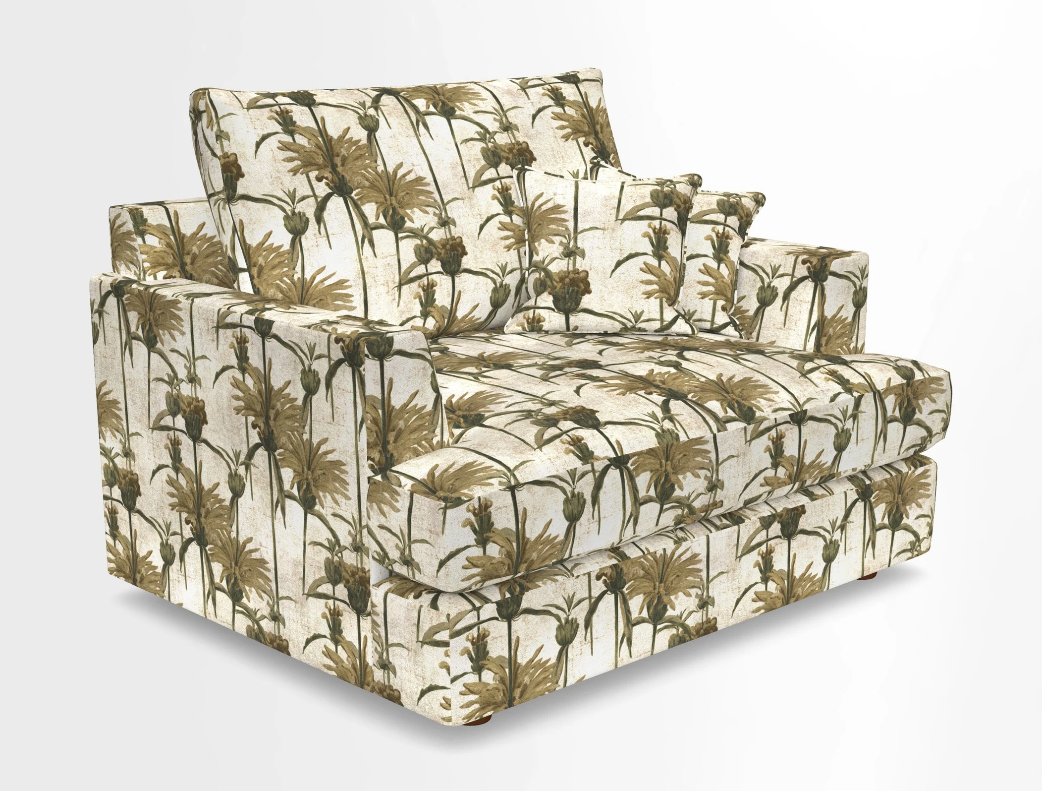 Slingsby Snuggler Fitted Cover Sofa in Two Tone Plain Biscuit.  Loose cover version available