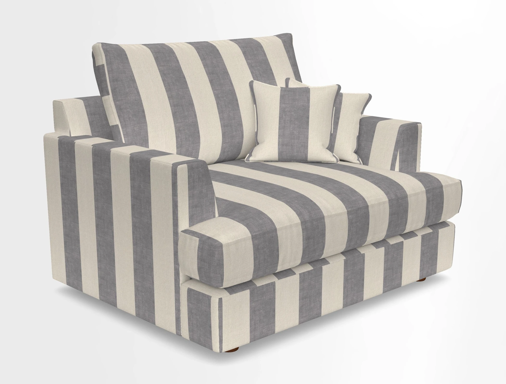 Slingsby Snuggler Fitted Cover Sofa in Two Tone Plain Biscuit.  Loose cover version available