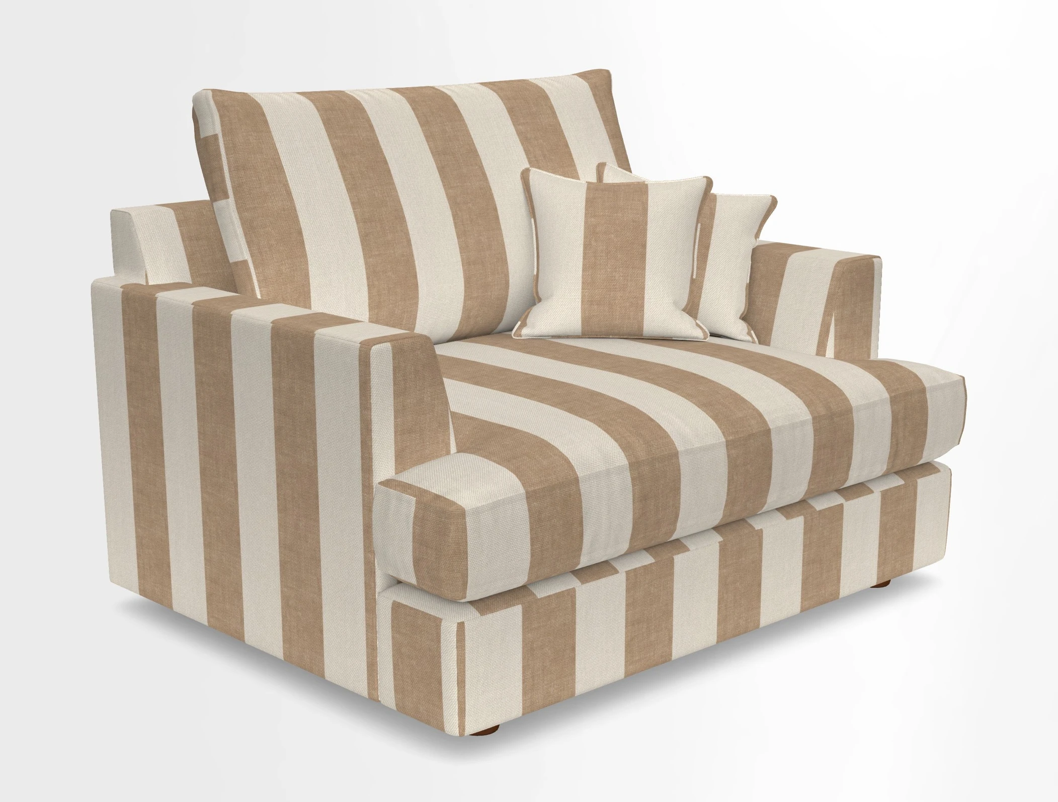 Slingsby Snuggler Fitted Cover Sofa in Two Tone Plain Biscuit.  Loose cover version available