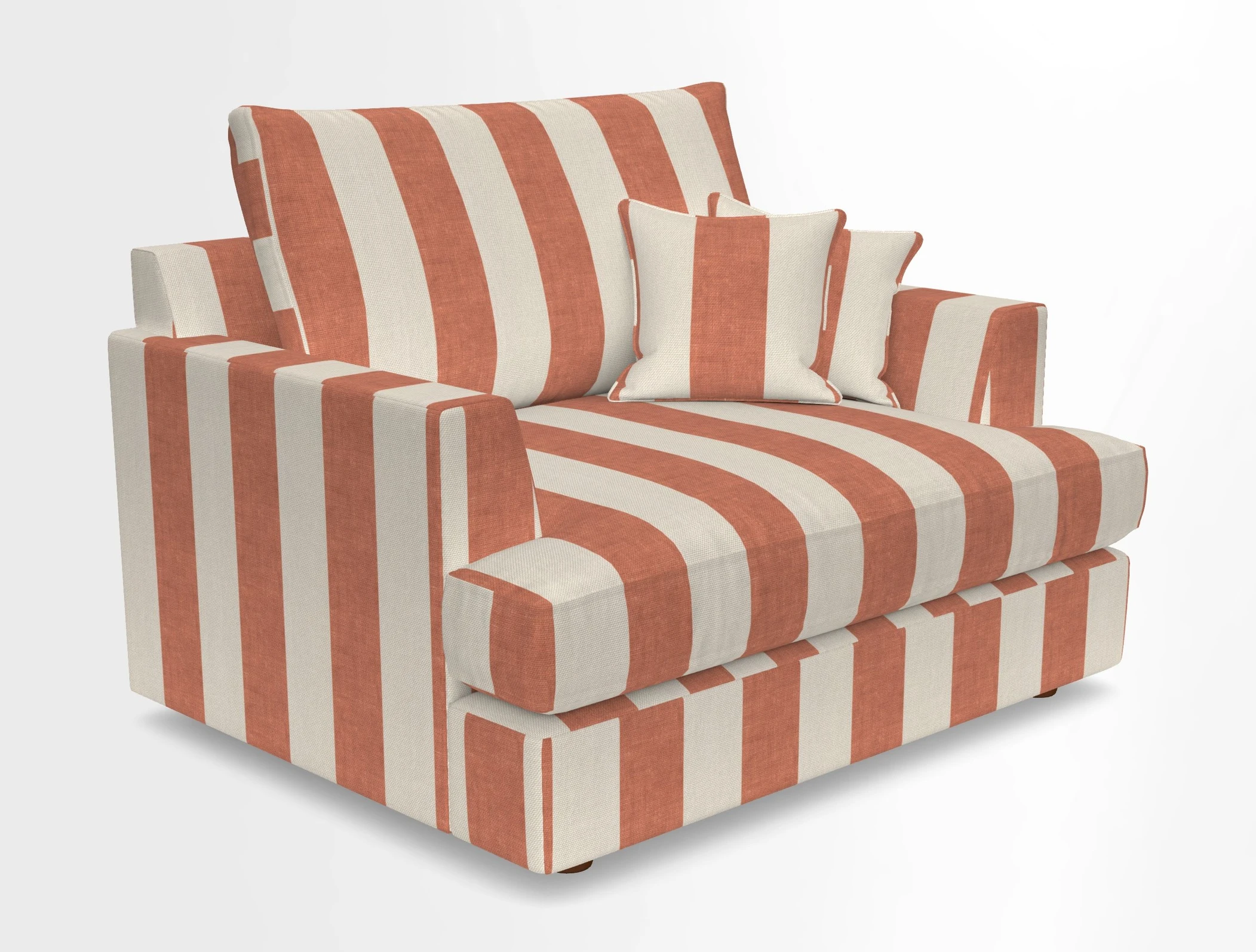 Slingsby Snuggler Fitted Cover Sofa in Two Tone Plain Biscuit.  Loose cover version available