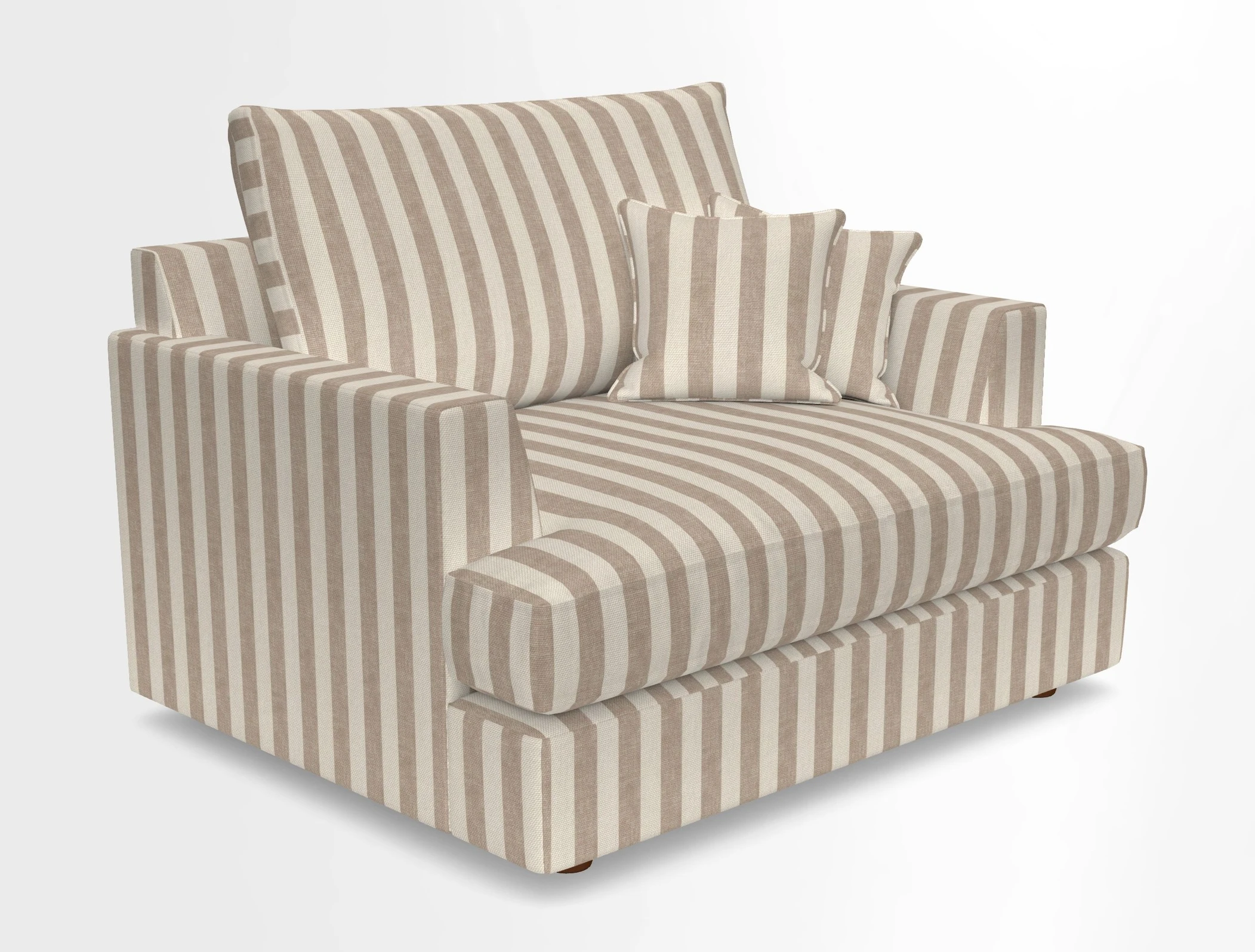 Slingsby Snuggler Fitted Cover Sofa in Two Tone Plain Biscuit.  Loose cover version available