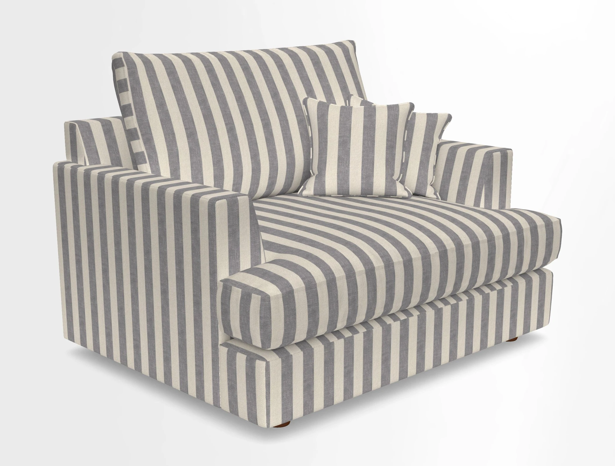 Slingsby Snuggler Fitted Cover Sofa in Two Tone Plain Biscuit.  Loose cover version available