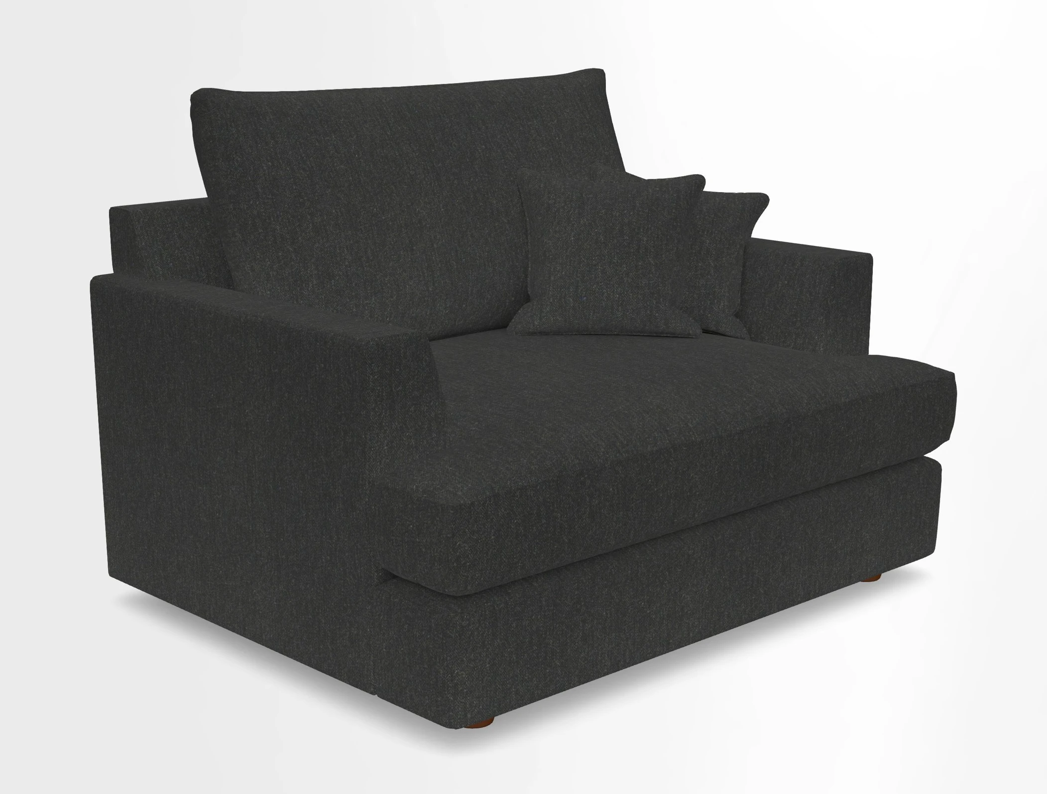 Slingsby Snuggler Fitted Cover Sofa in Two Tone Plain Biscuit.  Loose cover version available