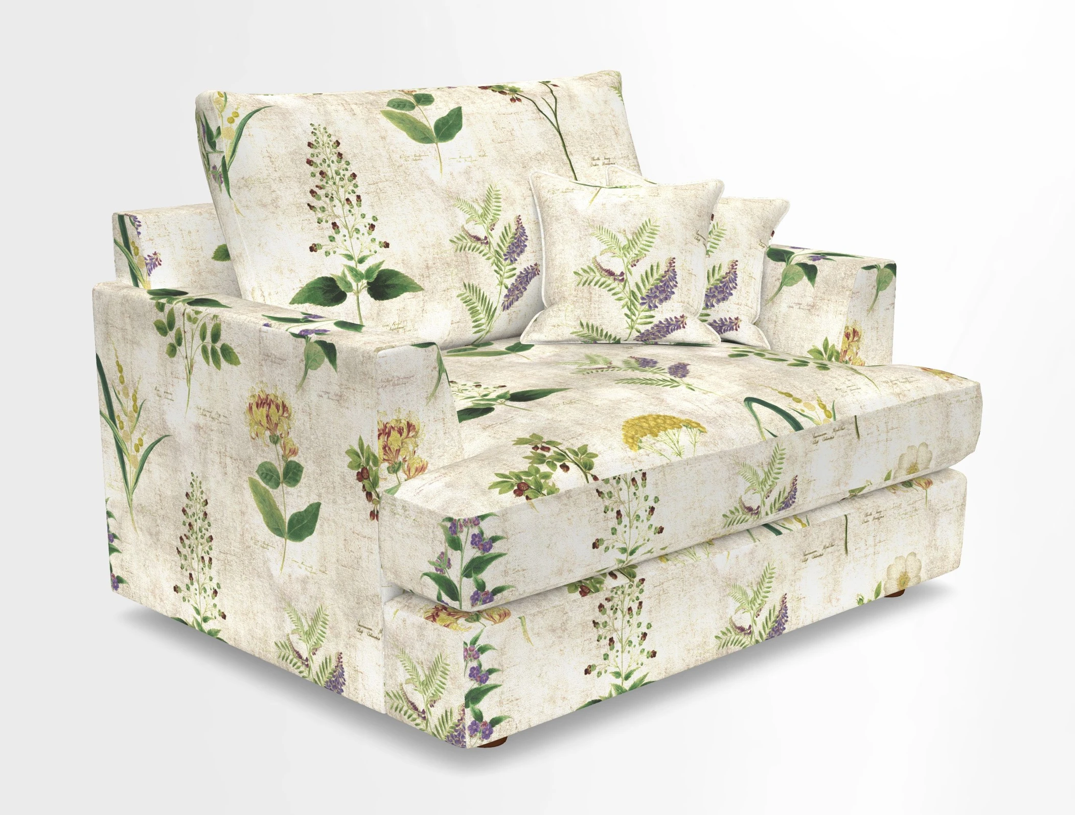 Slingsby Snuggler Fitted Cover Sofa in Two Tone Plain Biscuit.  Loose cover version available