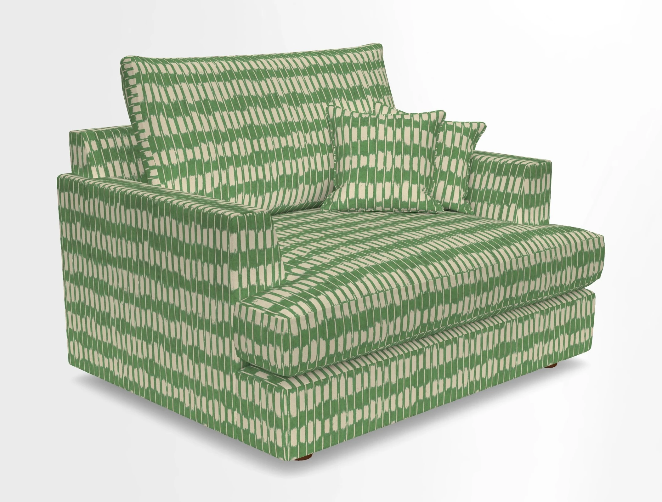 Slingsby Snuggler Fitted Cover Sofa in Two Tone Plain Biscuit.  Loose cover version available