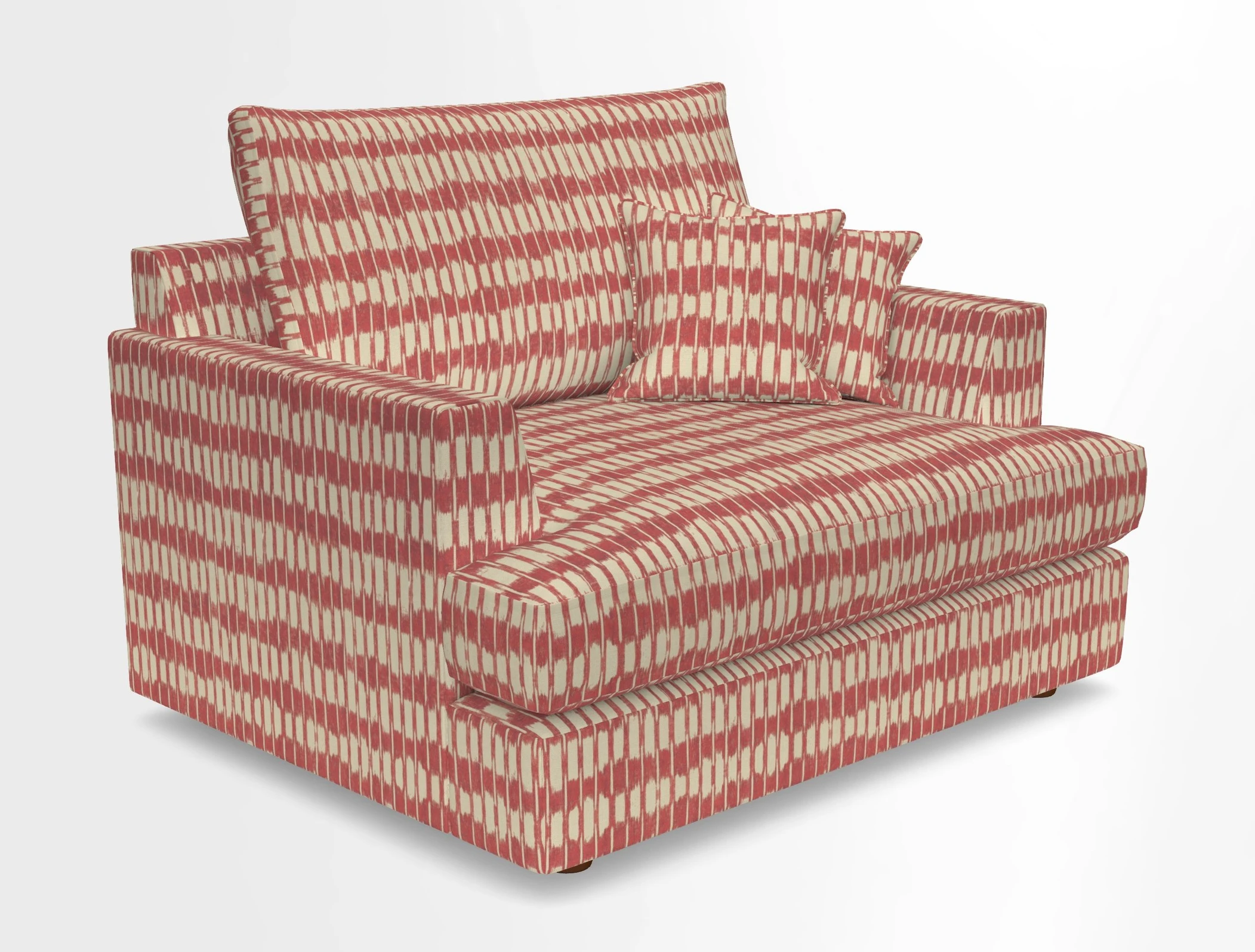 Slingsby Snuggler Fitted Cover Sofa in Two Tone Plain Biscuit.  Loose cover version available