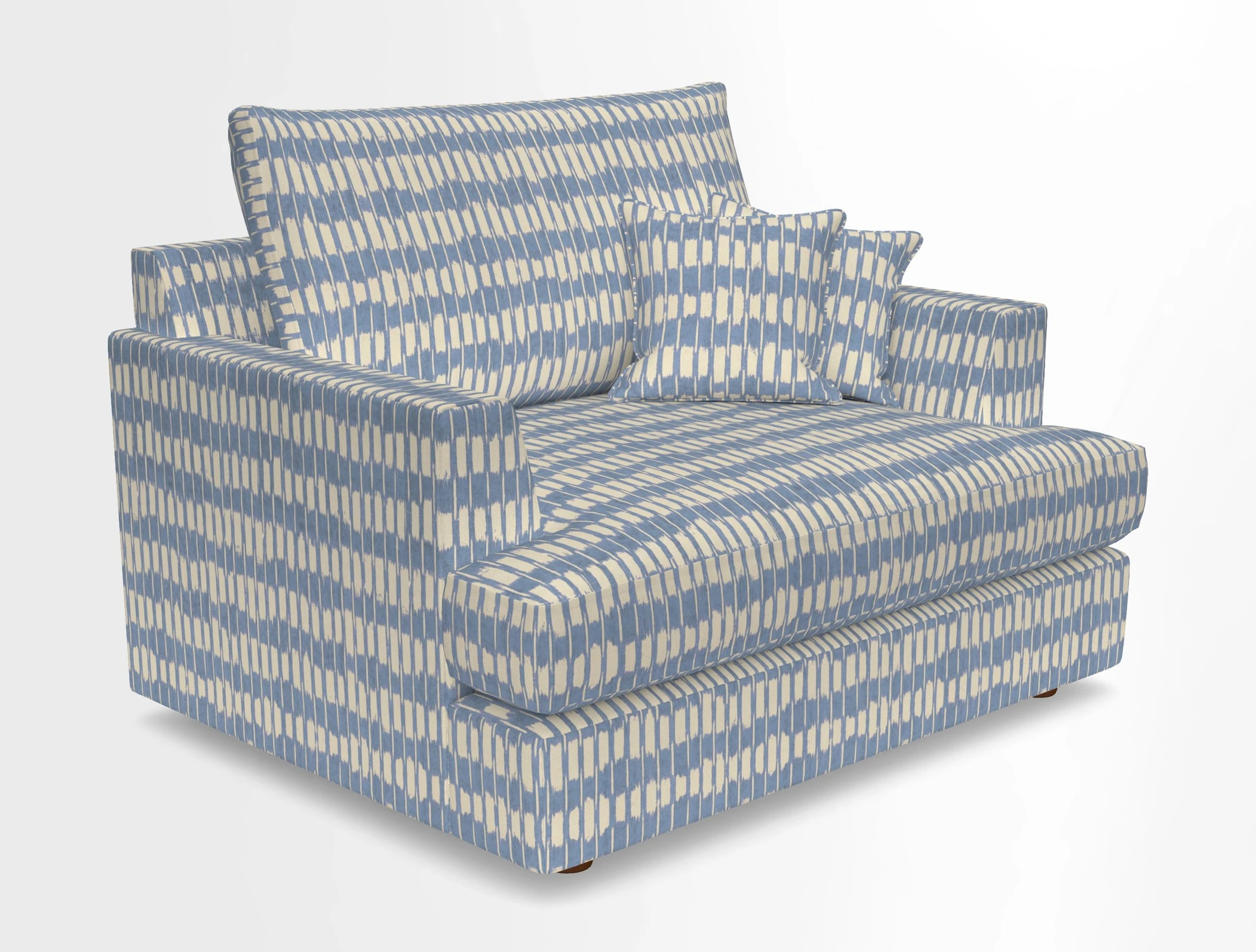 Slingsby Snuggler Fitted Cover Sofa in Two Tone Plain Biscuit.  Loose cover version available