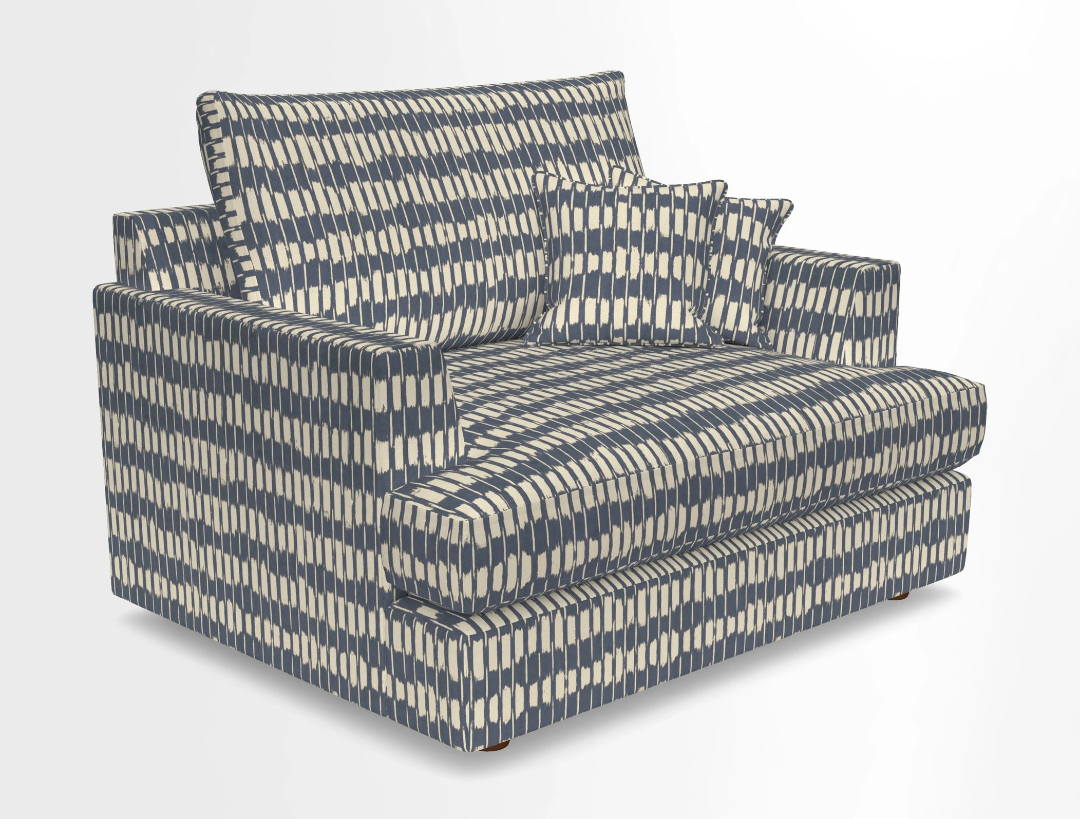 Slingsby Snuggler Fitted Cover Sofa in Two Tone Plain Biscuit.  Loose cover version available