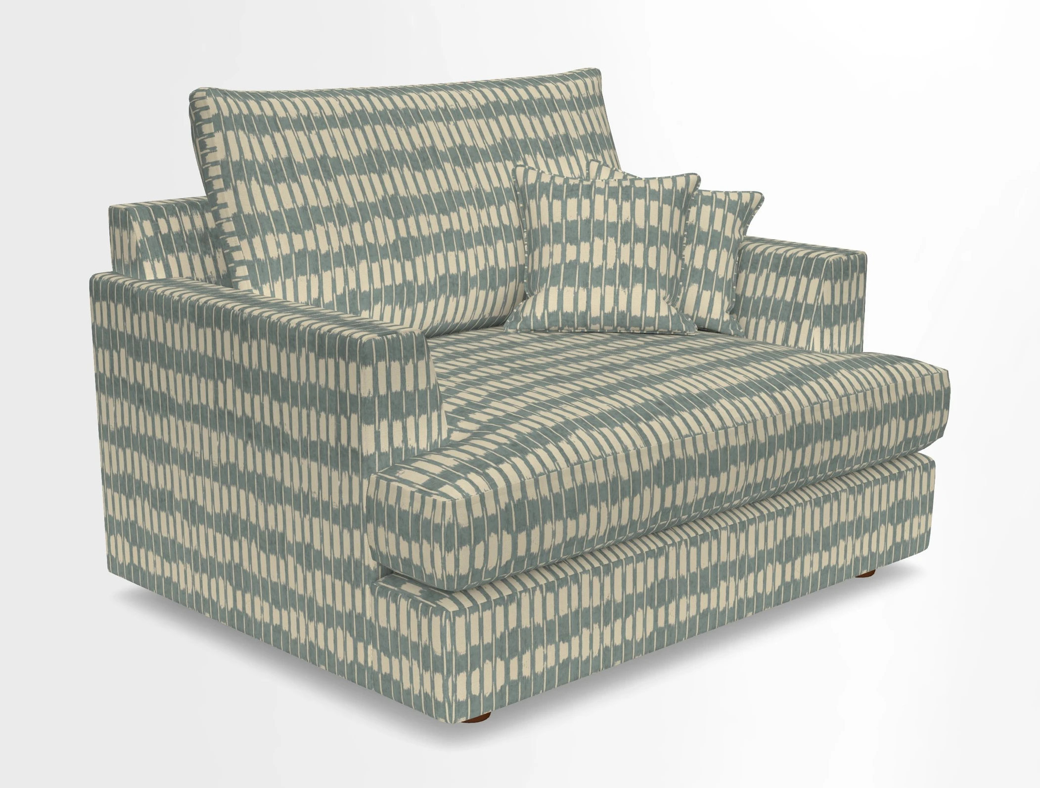 Slingsby Snuggler Fitted Cover Sofa in Two Tone Plain Biscuit.  Loose cover version available
