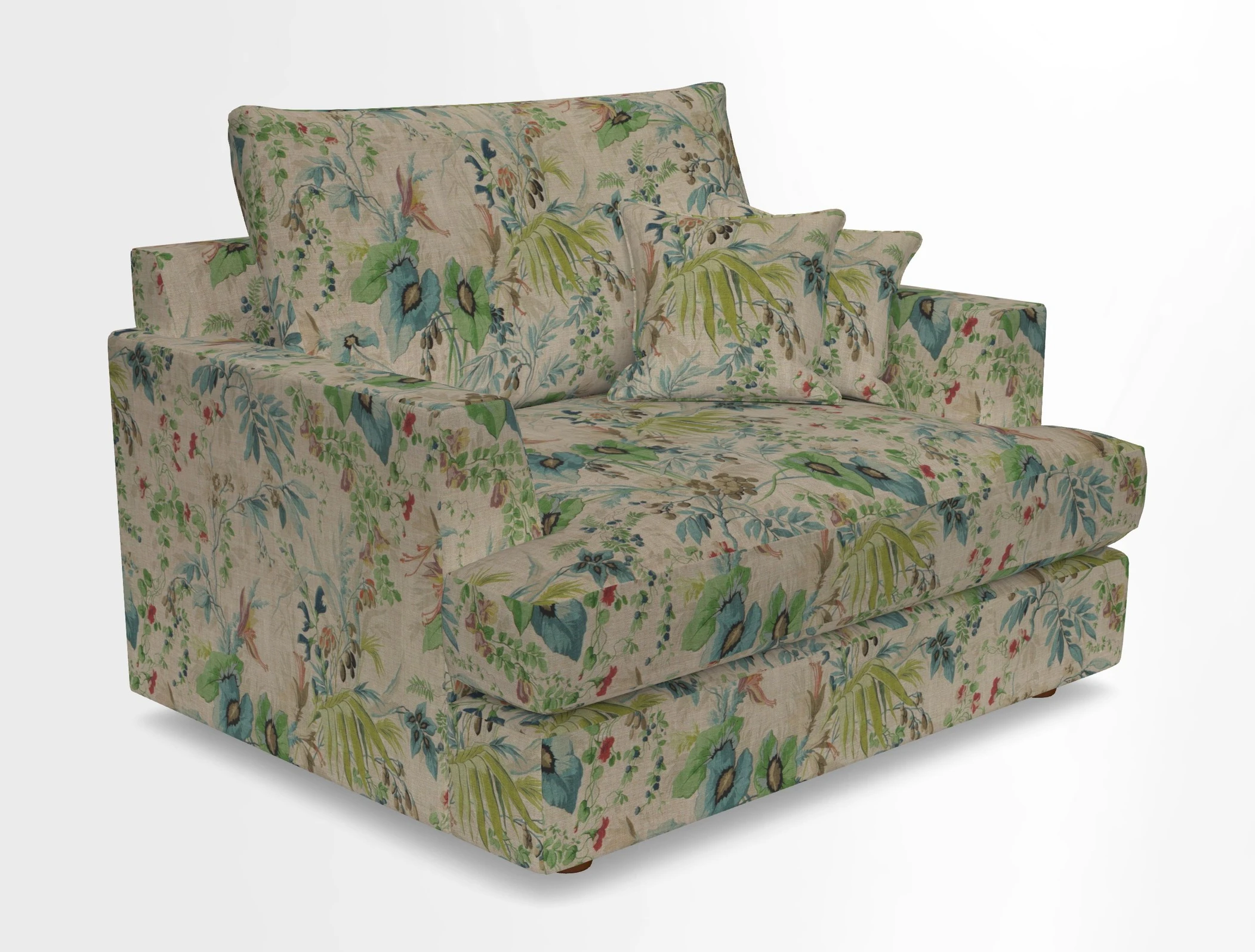 Slingsby Snuggler Fitted Cover Sofa in Two Tone Plain Biscuit.  Loose cover version available