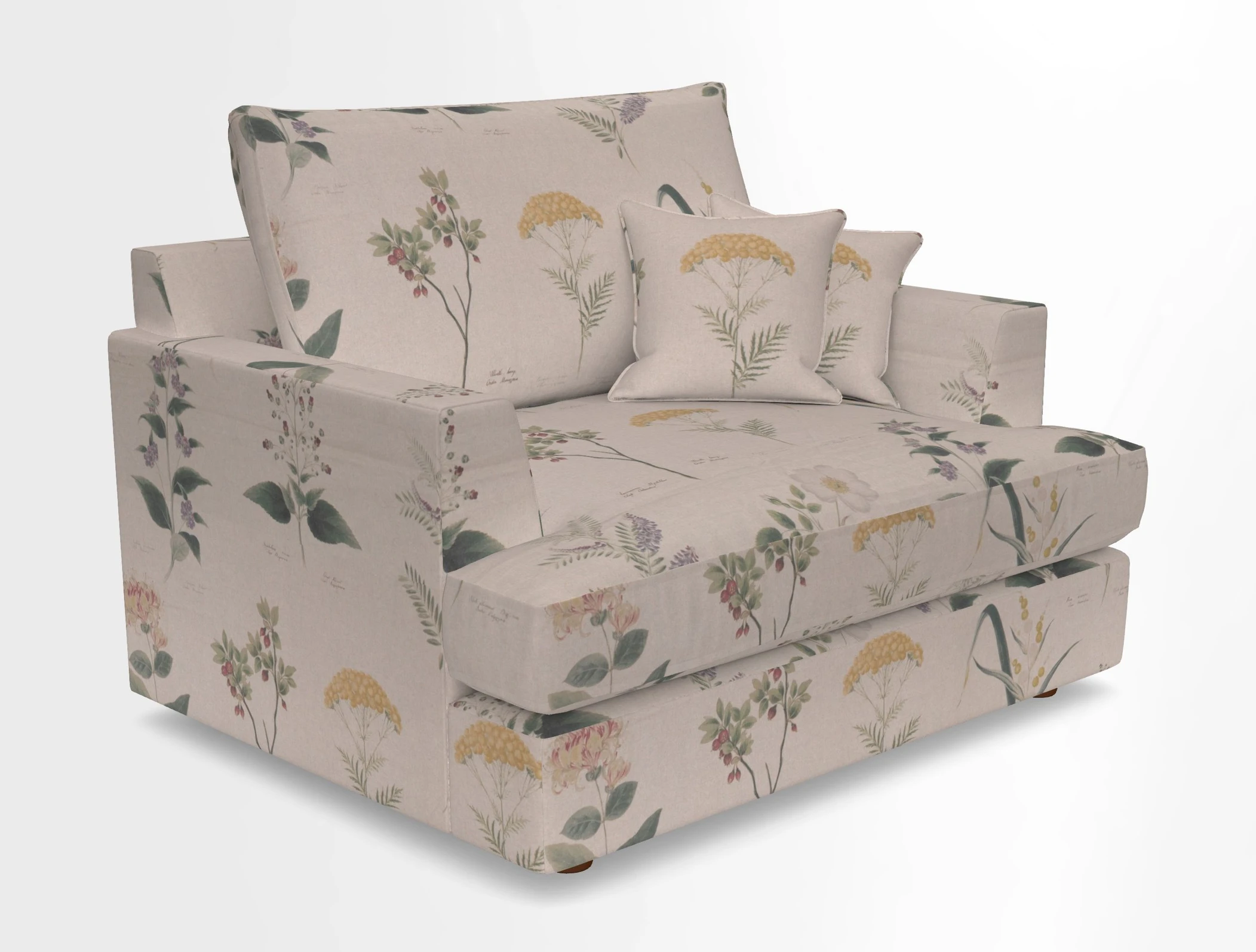 Slingsby Snuggler Fitted Cover Sofa in Two Tone Plain Biscuit.  Loose cover version available