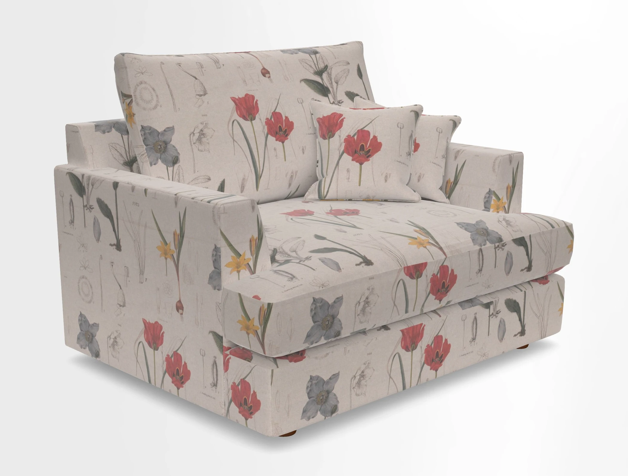 Slingsby Snuggler Fitted Cover Sofa in Two Tone Plain Biscuit.  Loose cover version available