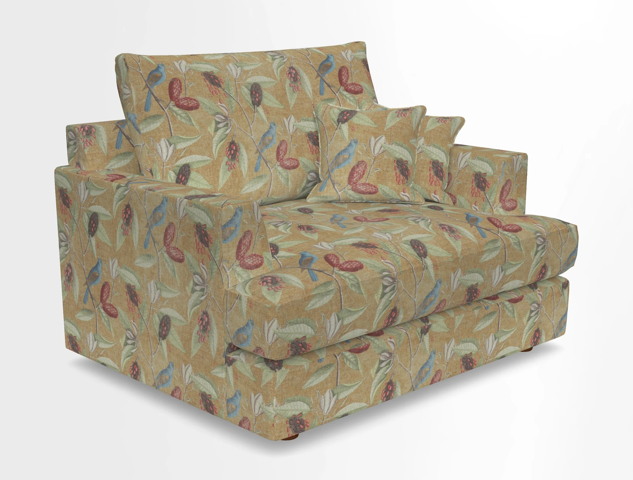Slingsby Snuggler Fitted Cover Sofa in Two Tone Plain Biscuit.  Loose cover version available