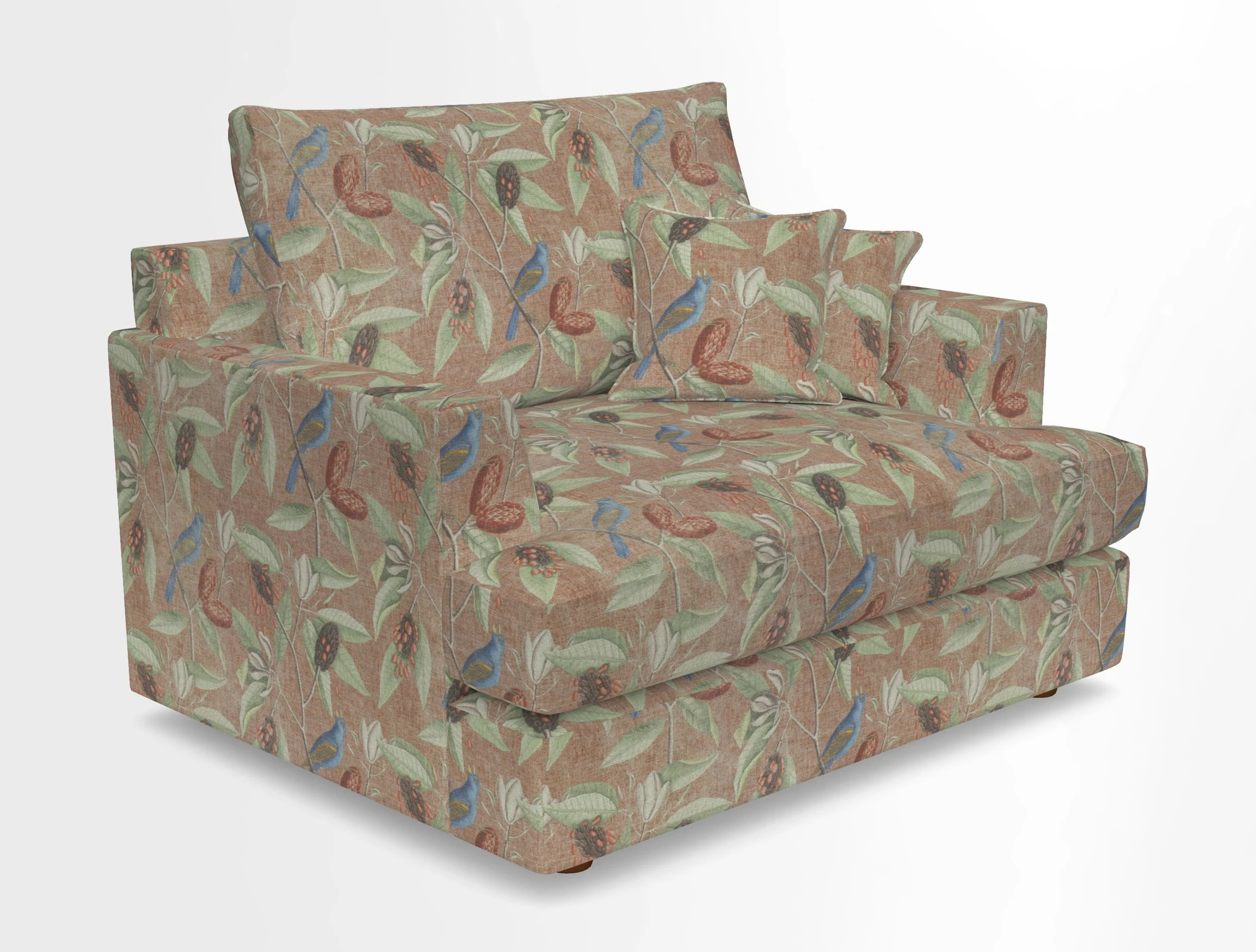 Slingsby Snuggler Fitted Cover Sofa in Two Tone Plain Biscuit.  Loose cover version available