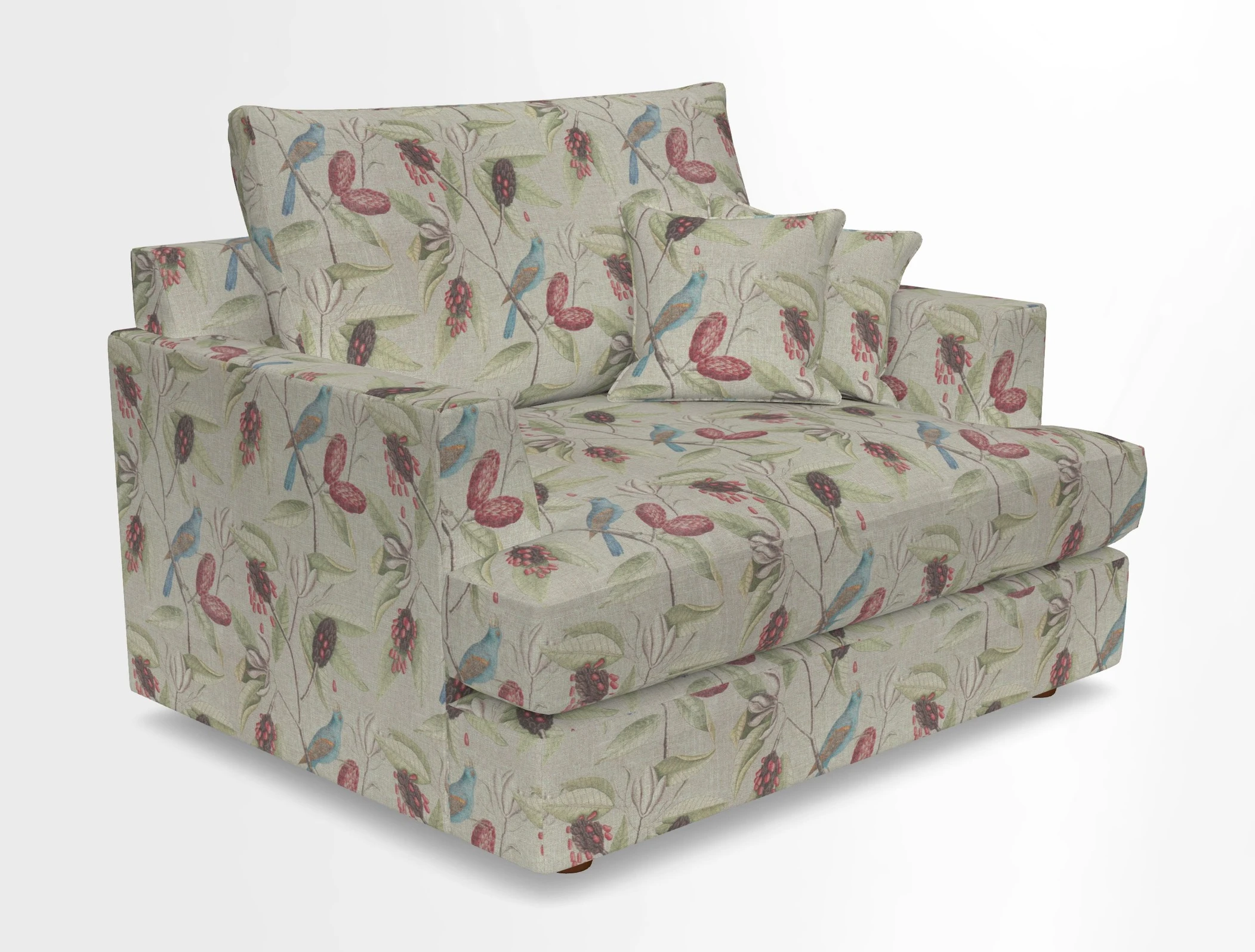 Slingsby Snuggler Fitted Cover Sofa in Two Tone Plain Biscuit.  Loose cover version available