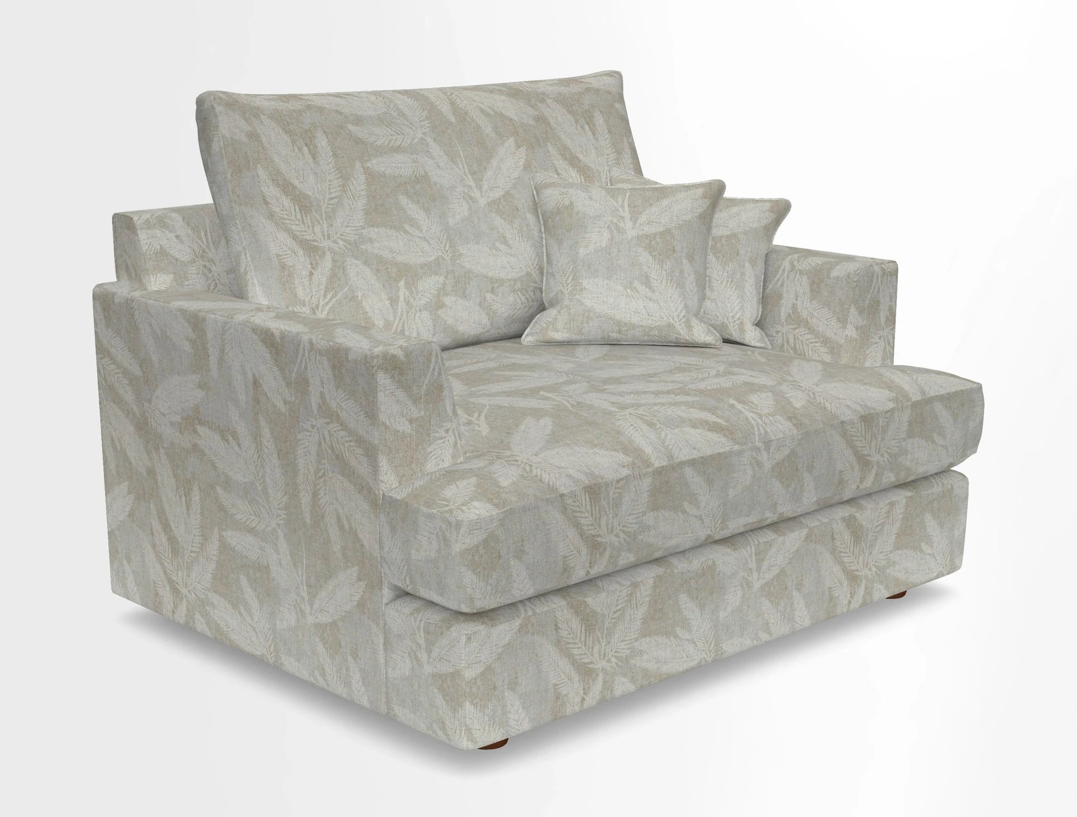 Slingsby Snuggler Fitted Cover Sofa in Two Tone Plain Biscuit.  Loose cover version available