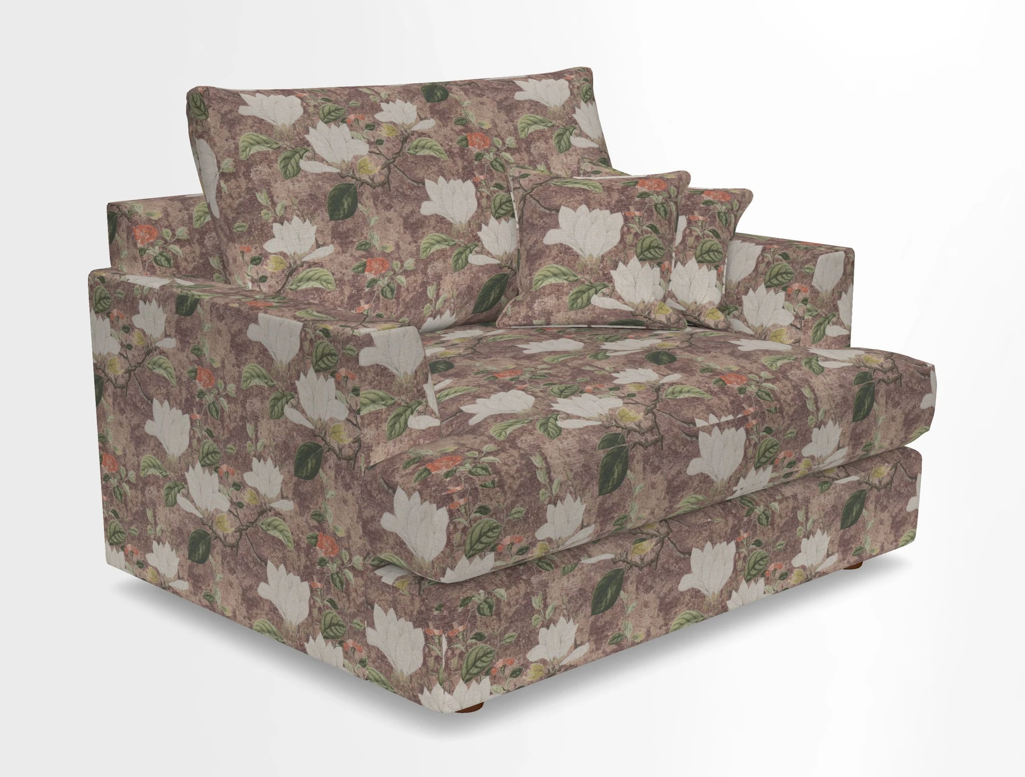 Slingsby Snuggler Fitted Cover Sofa in Two Tone Plain Biscuit.  Loose cover version available