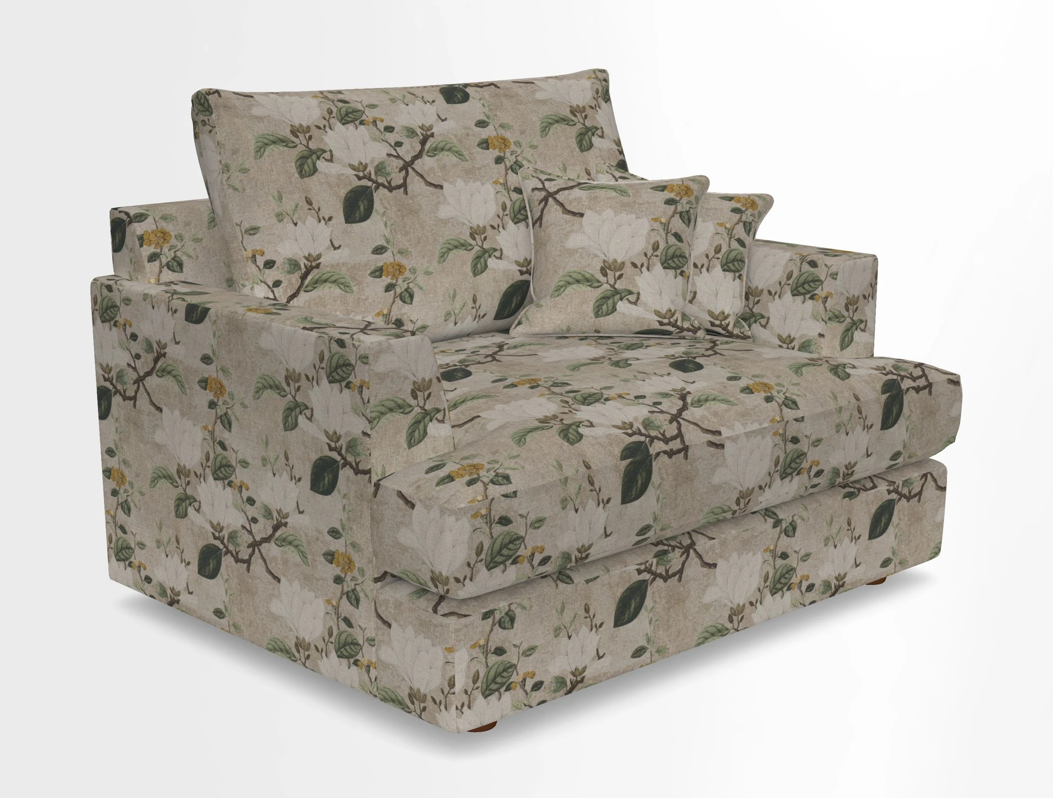 Slingsby Snuggler Fitted Cover Sofa in Two Tone Plain Biscuit.  Loose cover version available
