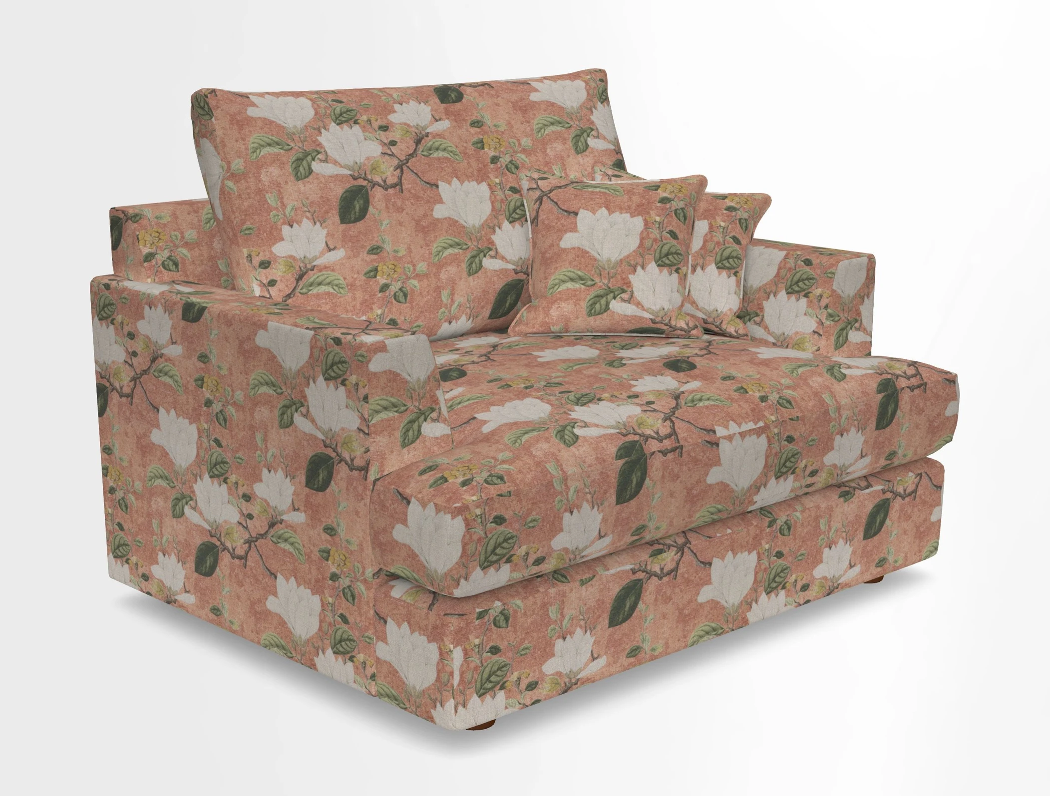 Slingsby Snuggler Fitted Cover Sofa in Two Tone Plain Biscuit.  Loose cover version available