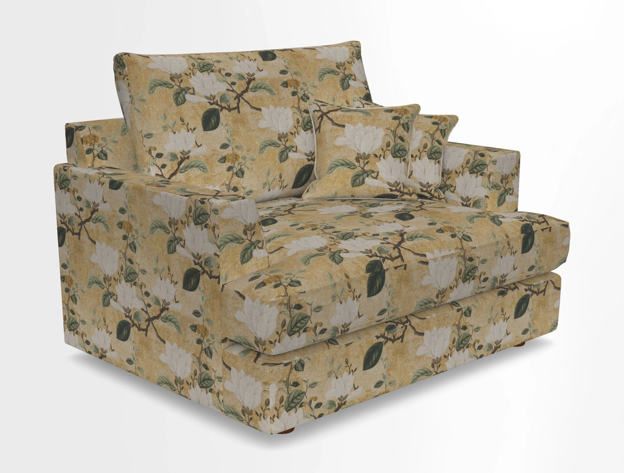 Slingsby Snuggler Fitted Cover Sofa in Two Tone Plain Biscuit.  Loose cover version available