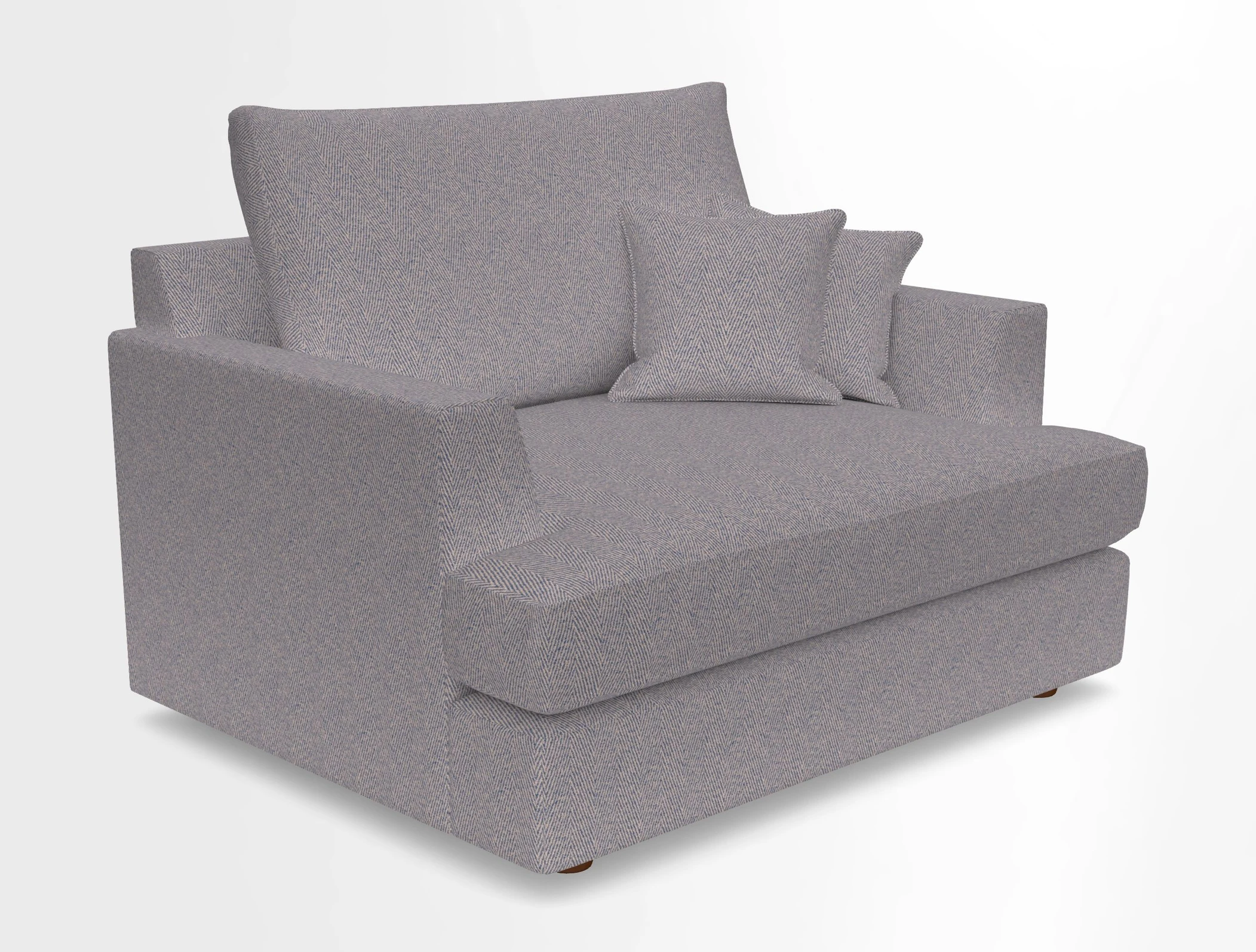 Slingsby Snuggler Fitted Cover Sofa in Two Tone Plain Biscuit.  Loose cover version available