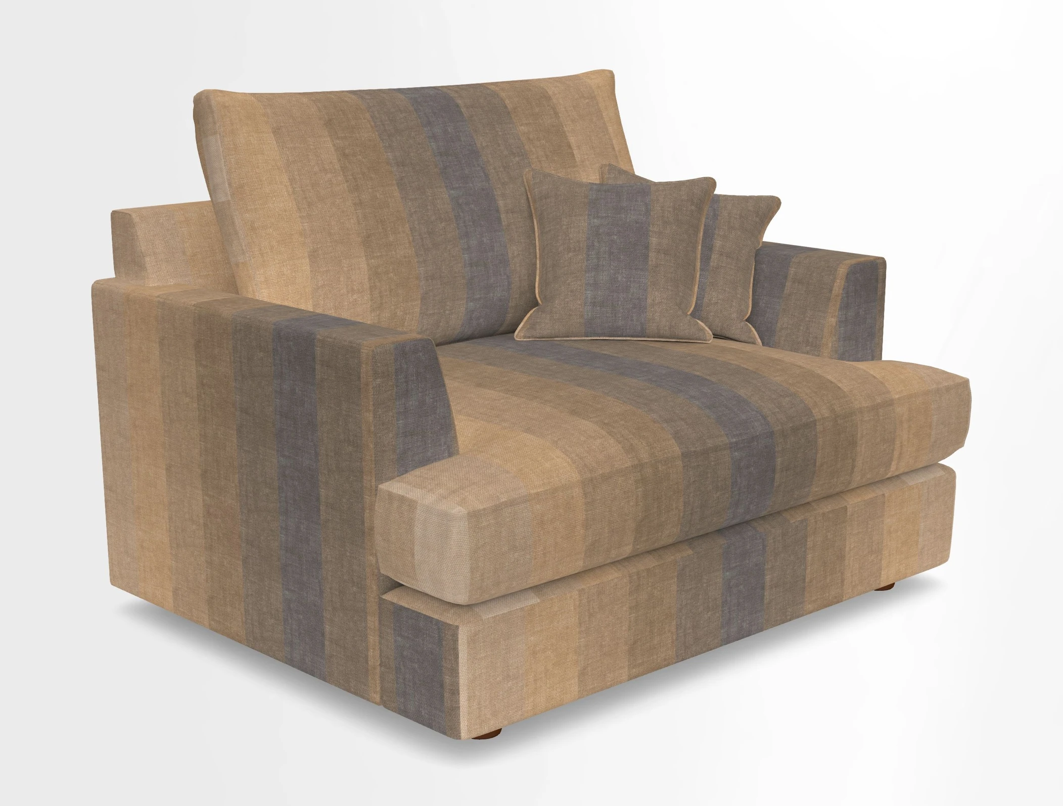 Slingsby Snuggler Fitted Cover Sofa in Two Tone Plain Biscuit.  Loose cover version available