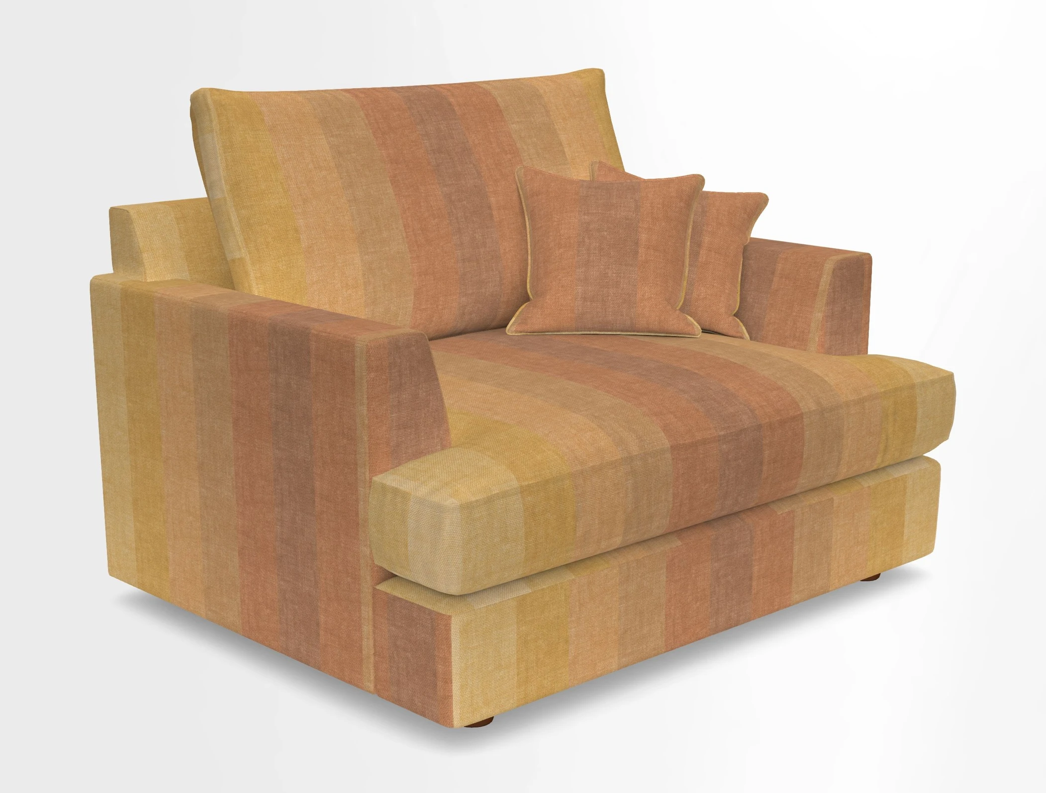 Slingsby Snuggler Fitted Cover Sofa in Two Tone Plain Biscuit.  Loose cover version available