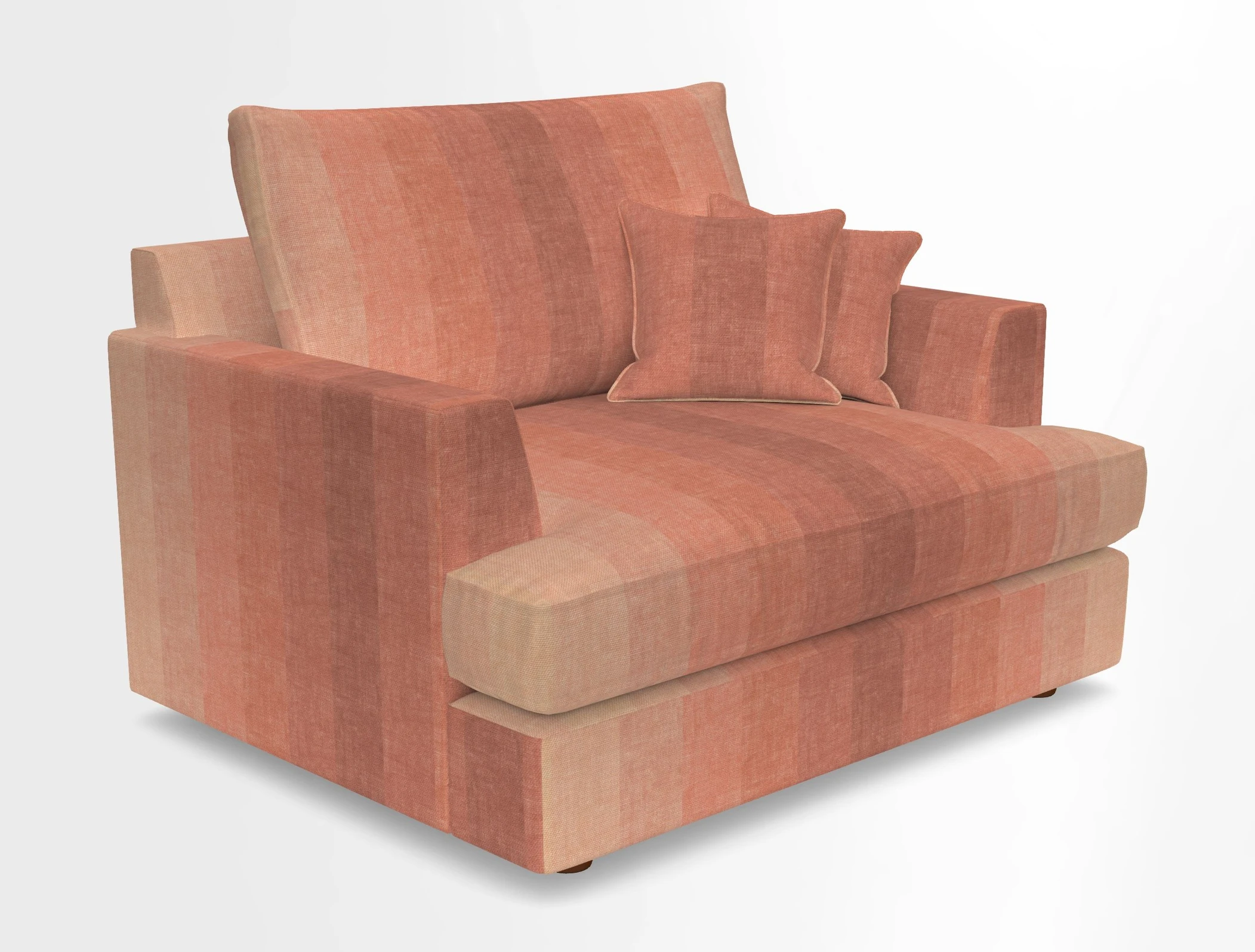 Slingsby Snuggler Fitted Cover Sofa in Two Tone Plain Biscuit.  Loose cover version available