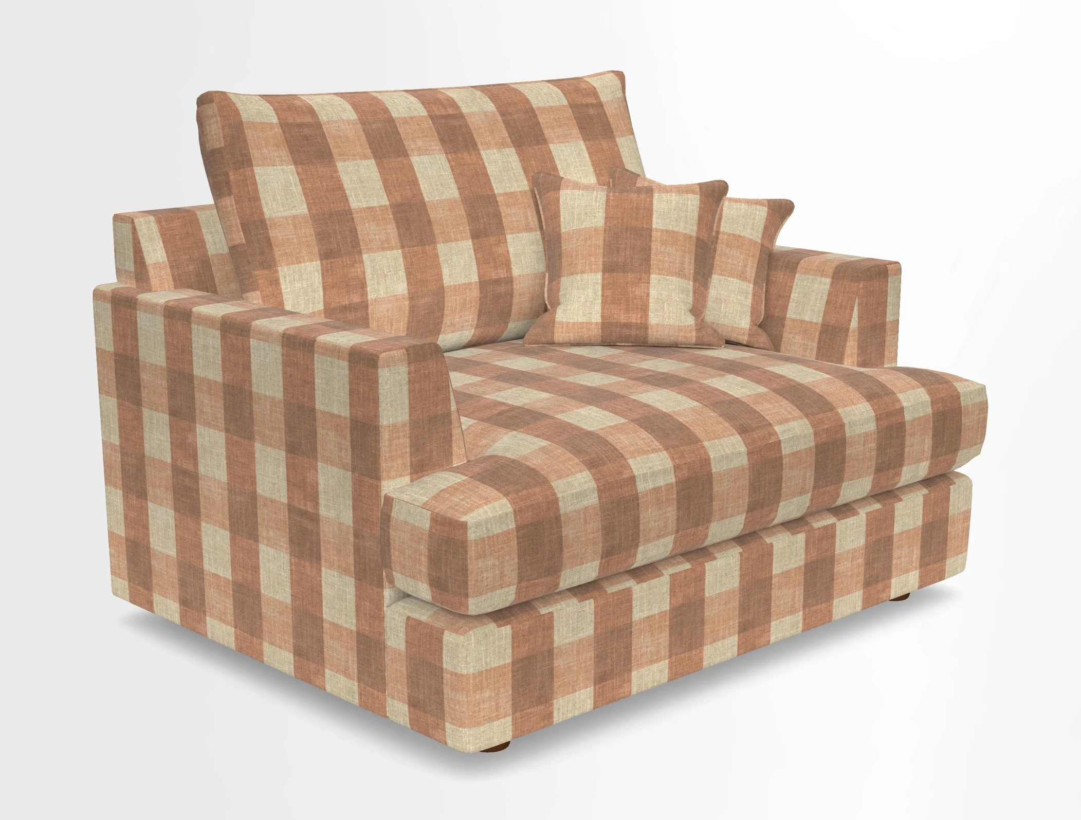 Slingsby Snuggler Fitted Cover Sofa in Two Tone Plain Biscuit.  Loose cover version available