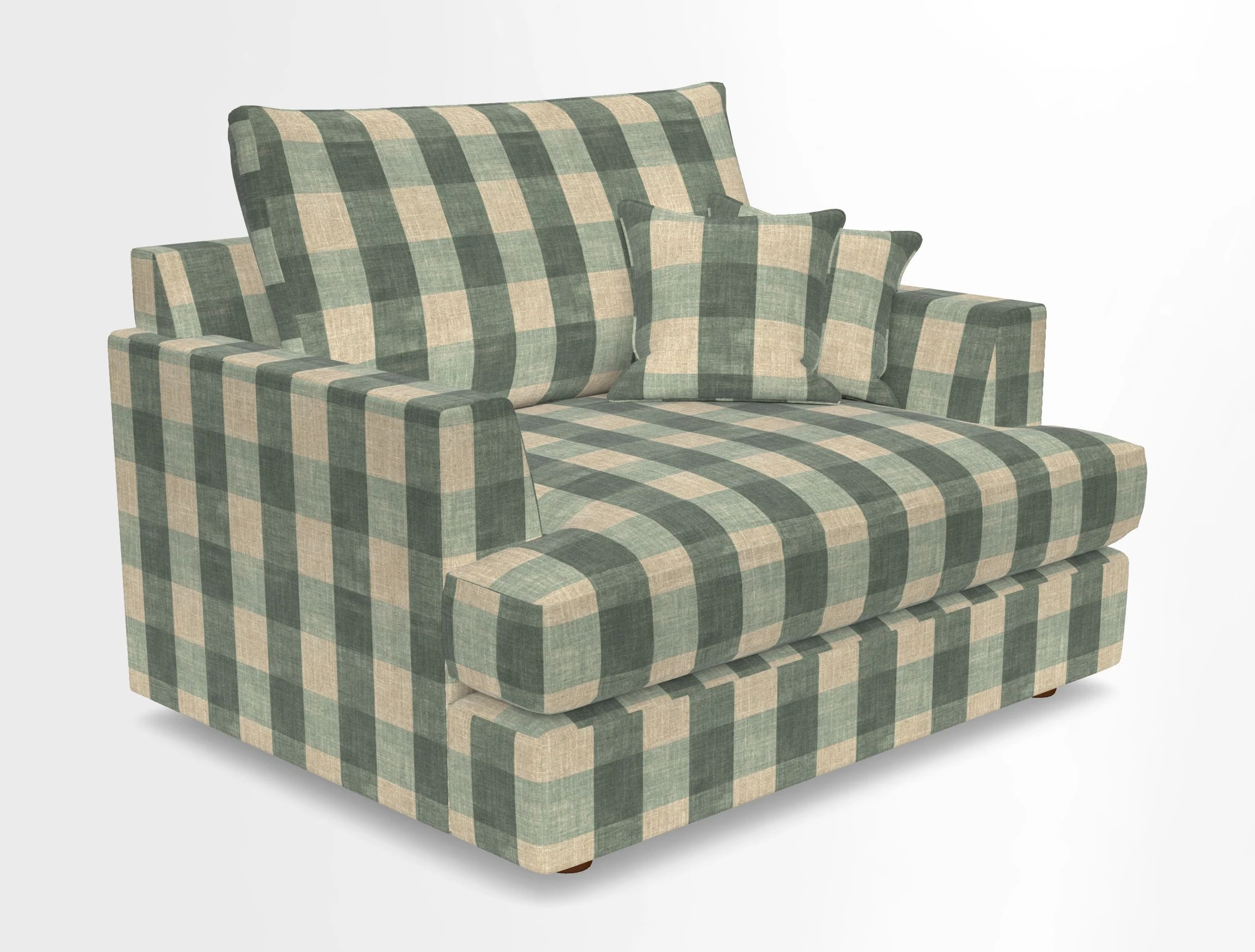 Slingsby Snuggler Fitted Cover Sofa in Two Tone Plain Biscuit.  Loose cover version available