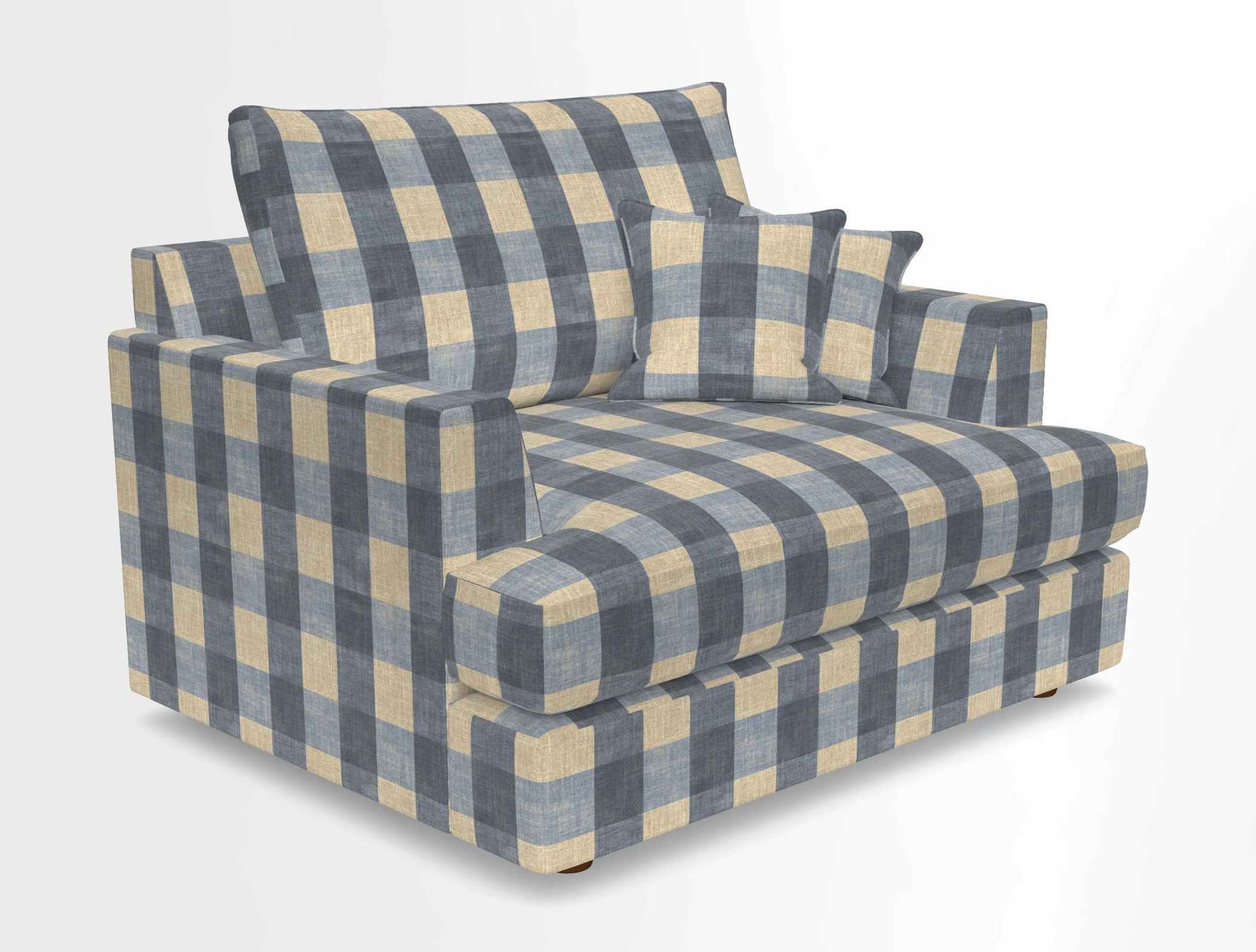 Slingsby Snuggler Fitted Cover Sofa in Two Tone Plain Biscuit.  Loose cover version available