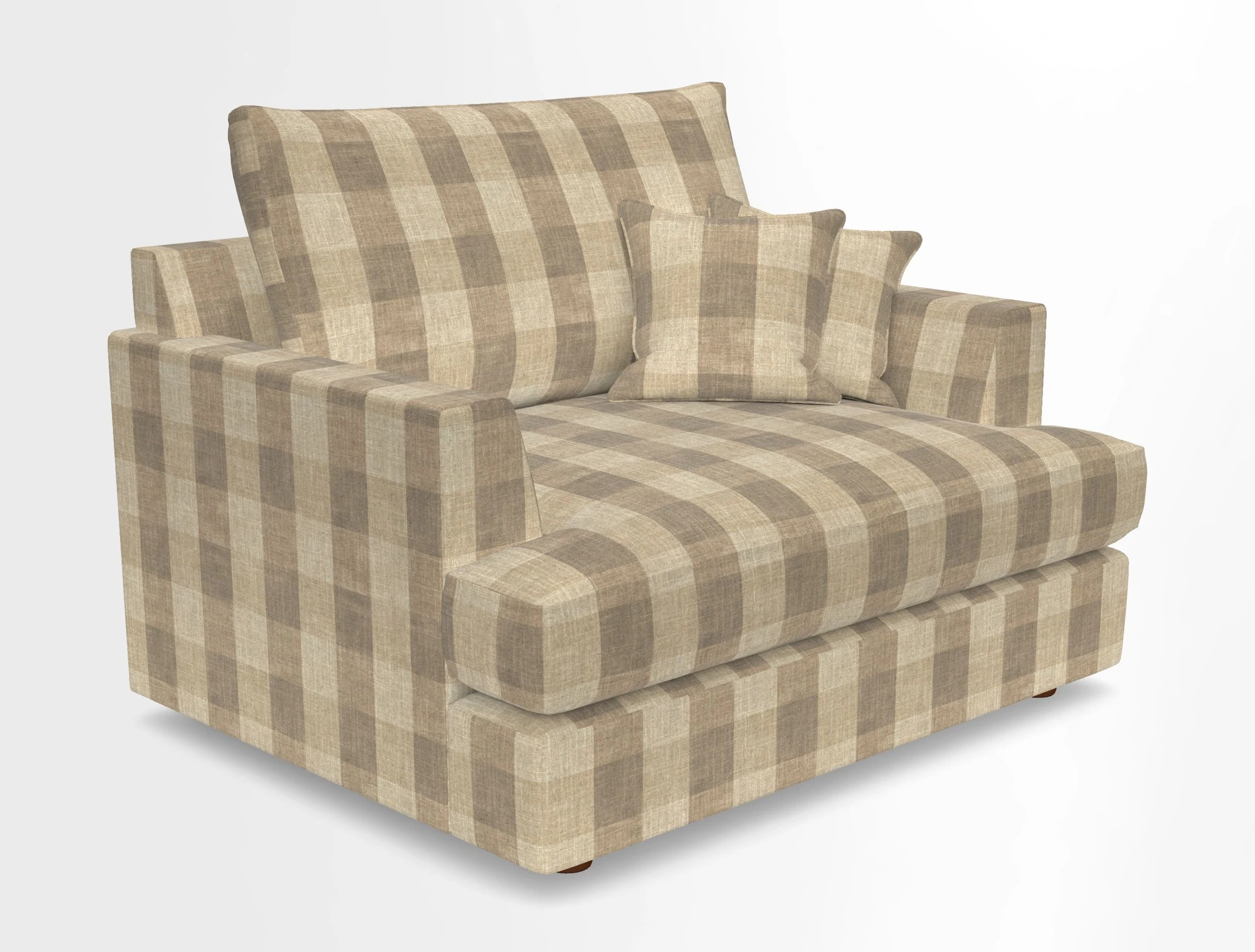 Slingsby Snuggler Fitted Cover Sofa in Two Tone Plain Biscuit.  Loose cover version available