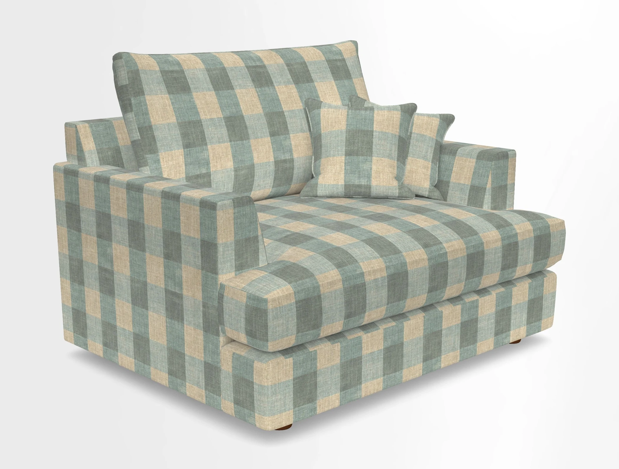 Slingsby Snuggler Fitted Cover Sofa in Two Tone Plain Biscuit.  Loose cover version available