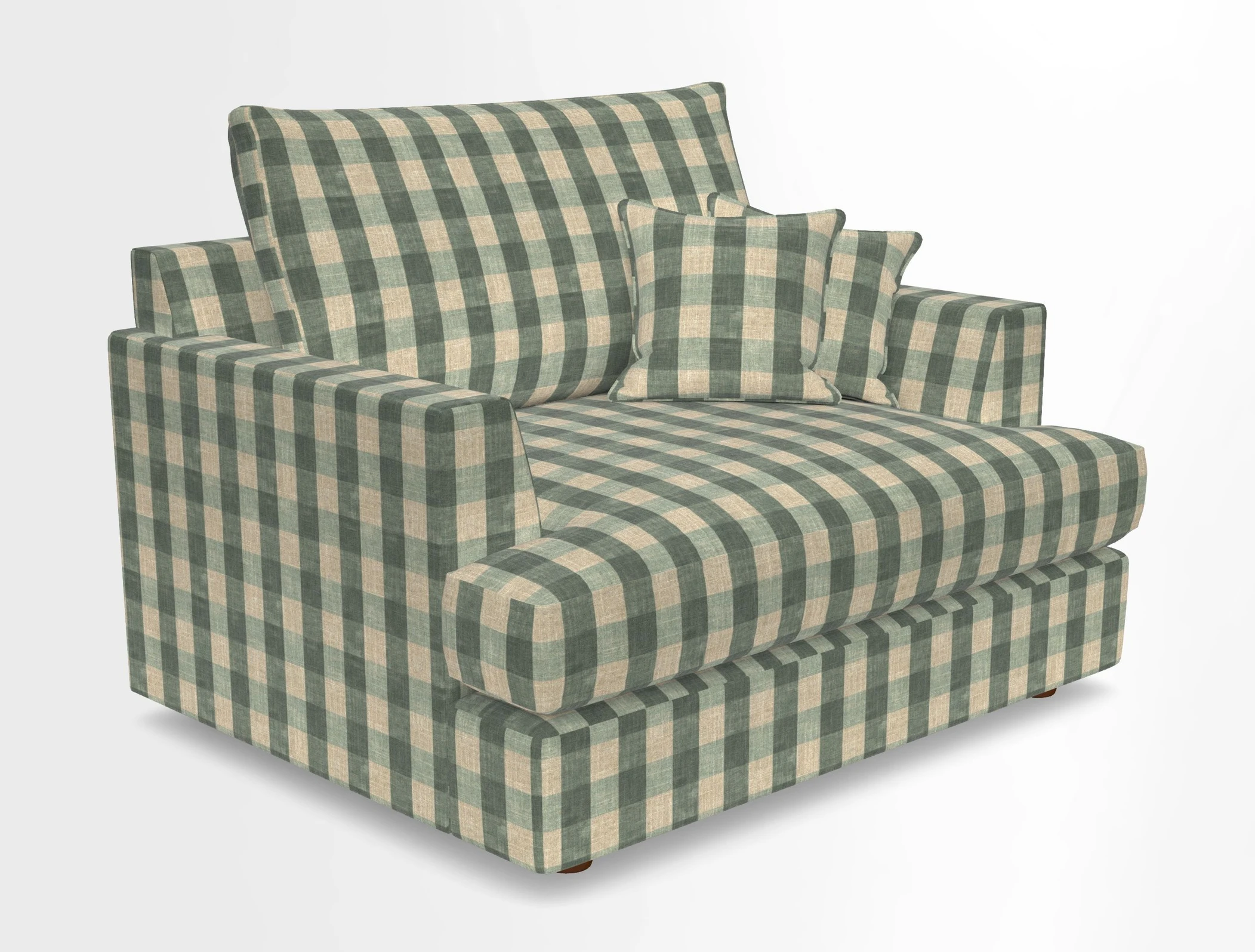 Slingsby Snuggler Fitted Cover Sofa in Two Tone Plain Biscuit.  Loose cover version available