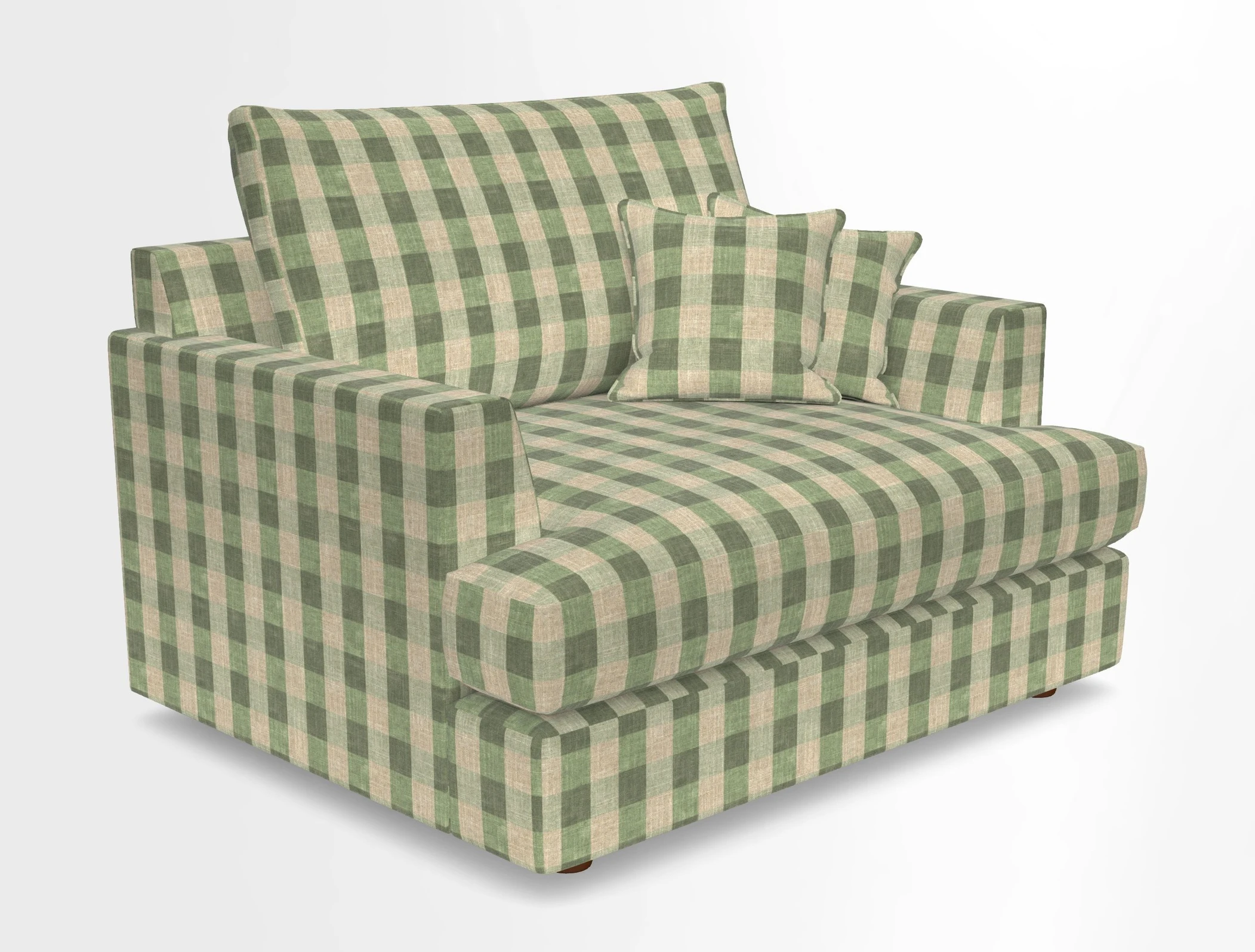 Slingsby Snuggler Fitted Cover Sofa in Two Tone Plain Biscuit.  Loose cover version available