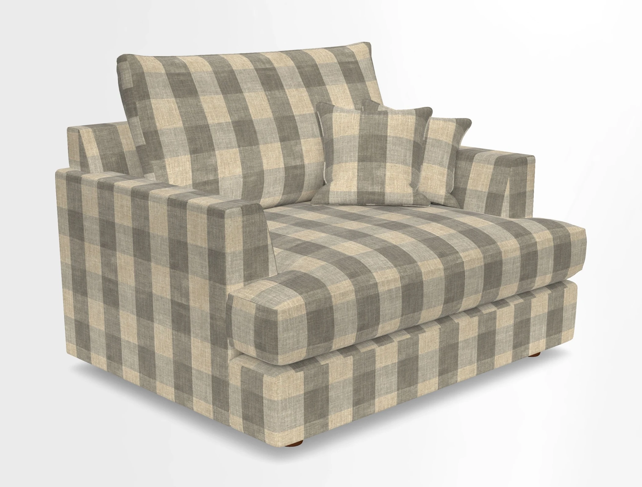 Slingsby Snuggler Fitted Cover Sofa in Two Tone Plain Biscuit.  Loose cover version available