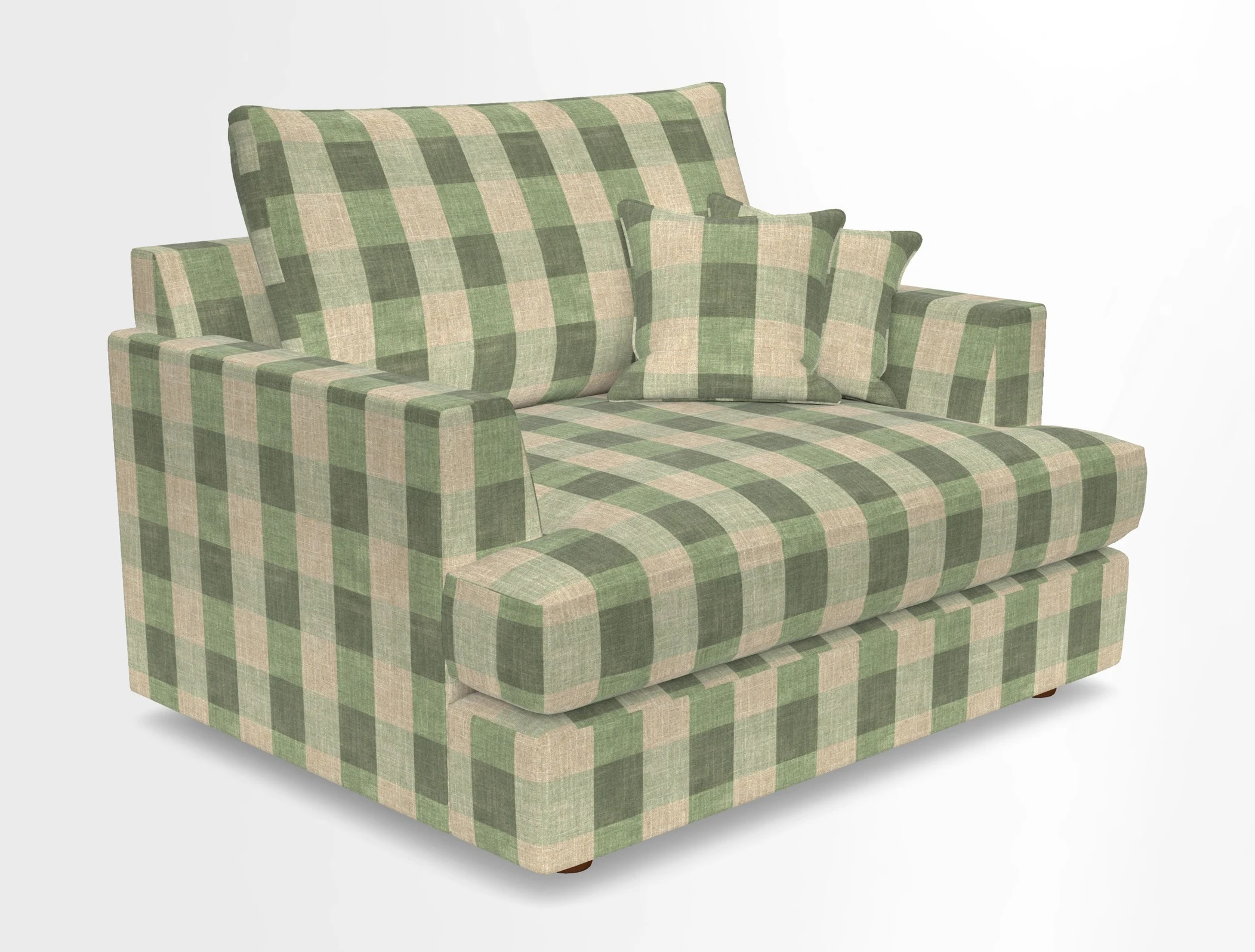 Slingsby Snuggler Fitted Cover Sofa in Two Tone Plain Biscuit.  Loose cover version available