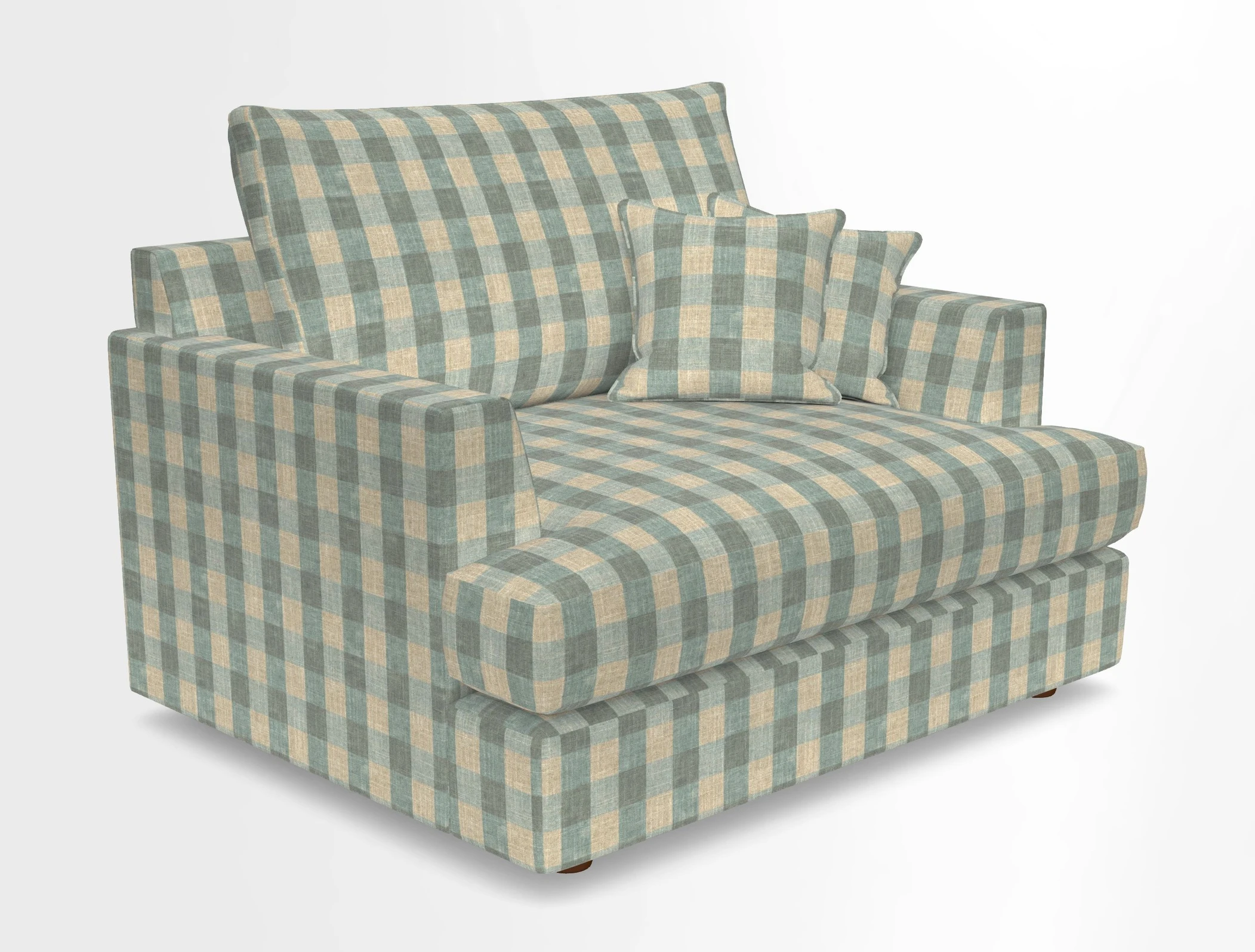 Slingsby Snuggler Fitted Cover Sofa in Two Tone Plain Biscuit.  Loose cover version available