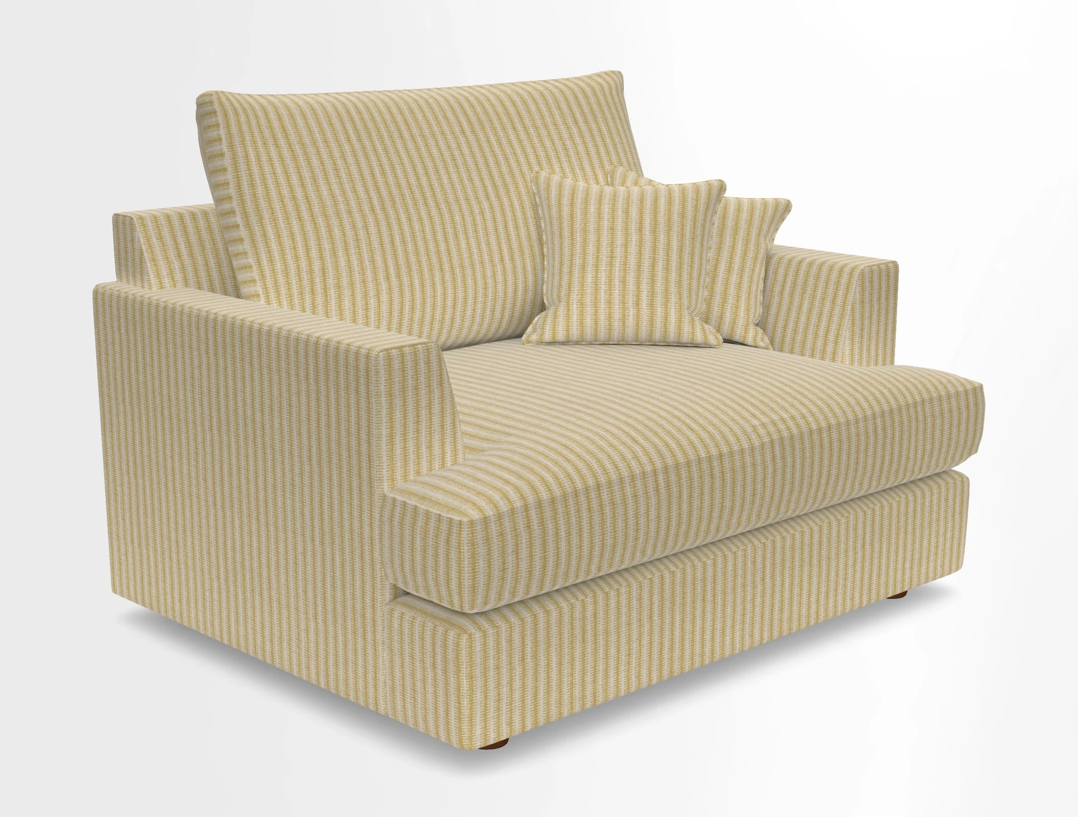 Slingsby Snuggler Fitted Cover Sofa in Two Tone Plain Biscuit.  Loose cover version available