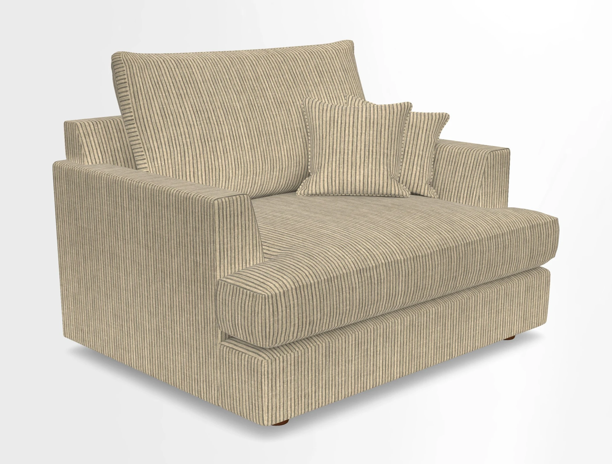 Slingsby Snuggler Fitted Cover Sofa in Two Tone Plain Biscuit.  Loose cover version available