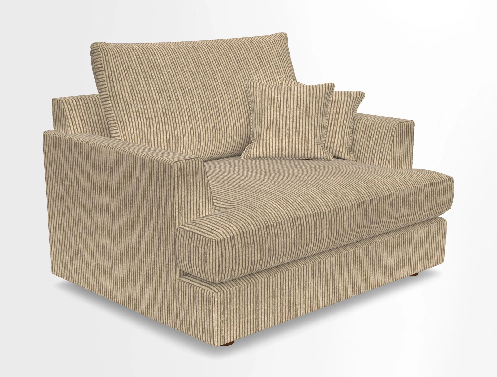 Slingsby Snuggler Fitted Cover Sofa in Two Tone Plain Biscuit.  Loose cover version available