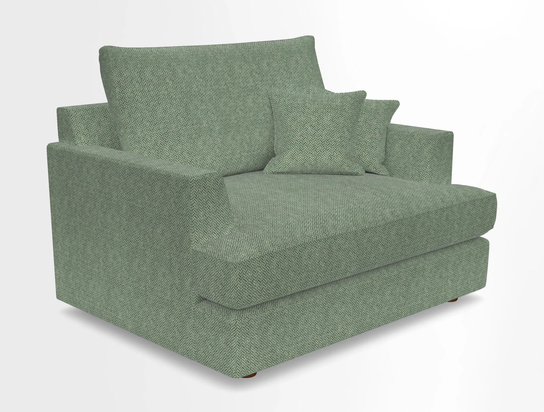 Slingsby Snuggler Fitted Cover Sofa in Two Tone Plain Biscuit.  Loose cover version available