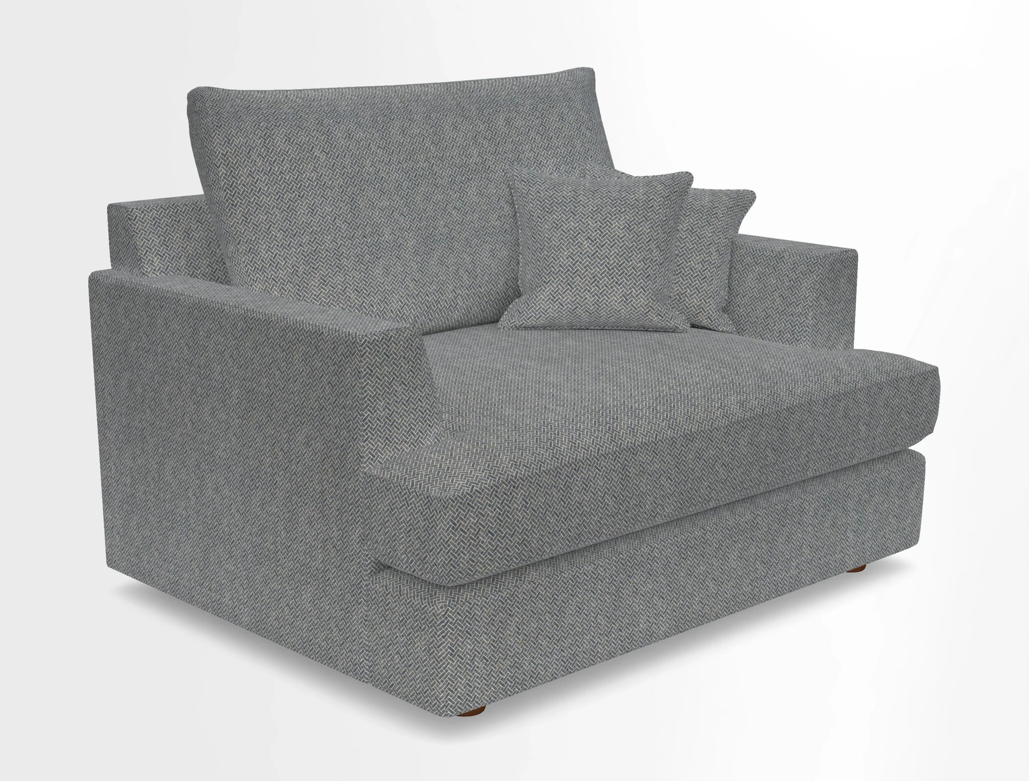 Slingsby Snuggler Fitted Cover Sofa in Two Tone Plain Biscuit.  Loose cover version available