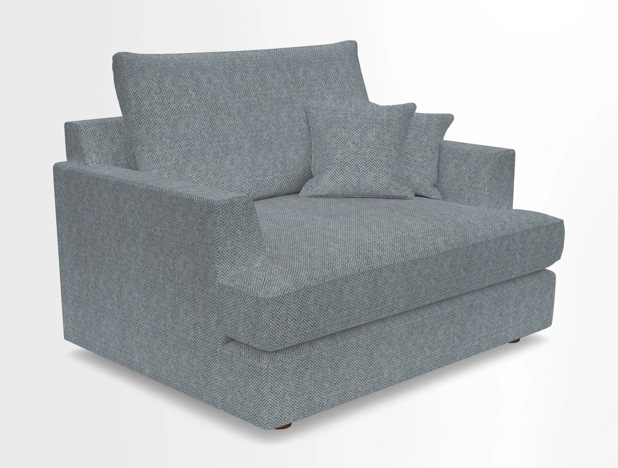 Slingsby Snuggler Fitted Cover Sofa in Two Tone Plain Biscuit.  Loose cover version available
