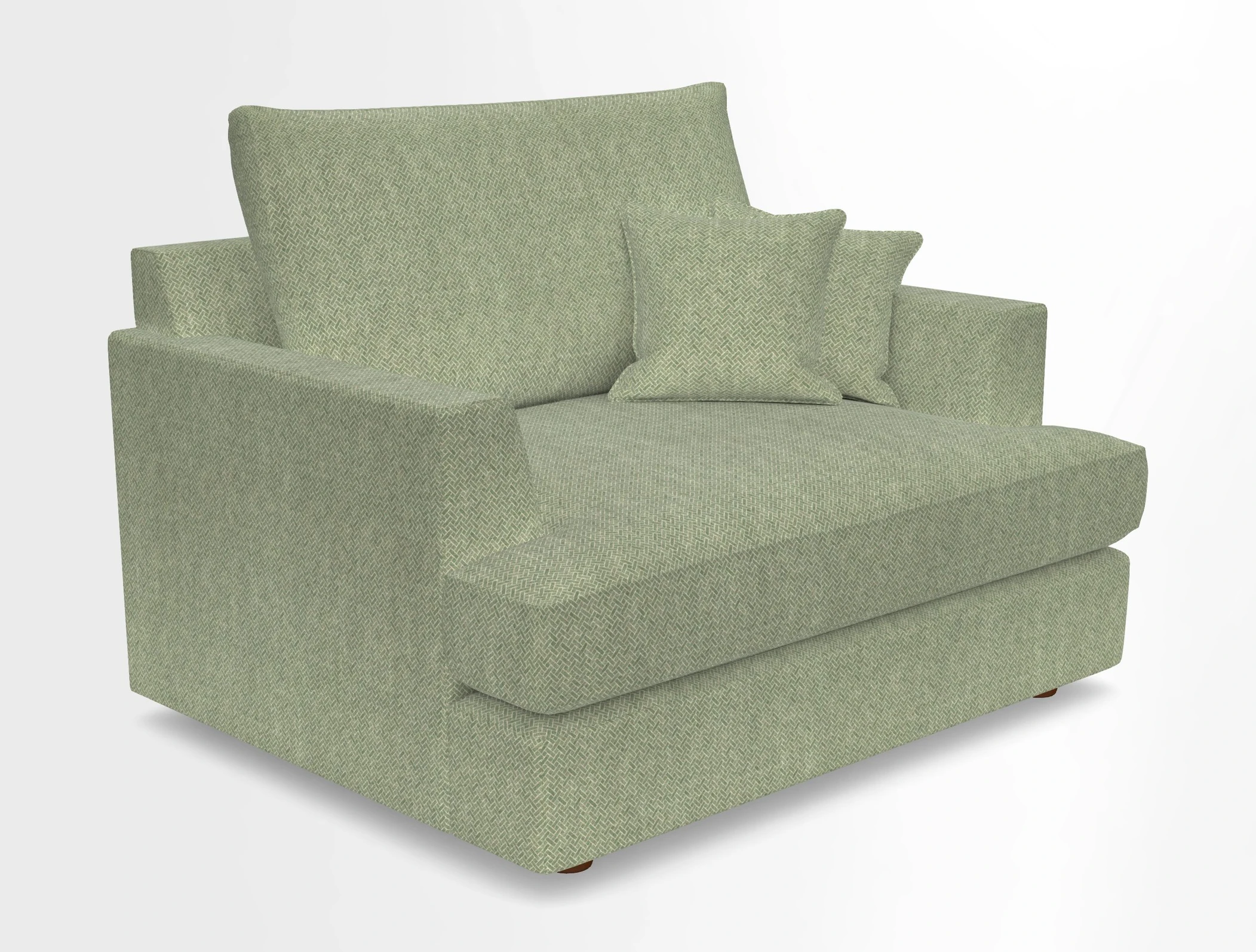 Slingsby Snuggler Fitted Cover Sofa in Two Tone Plain Biscuit.  Loose cover version available