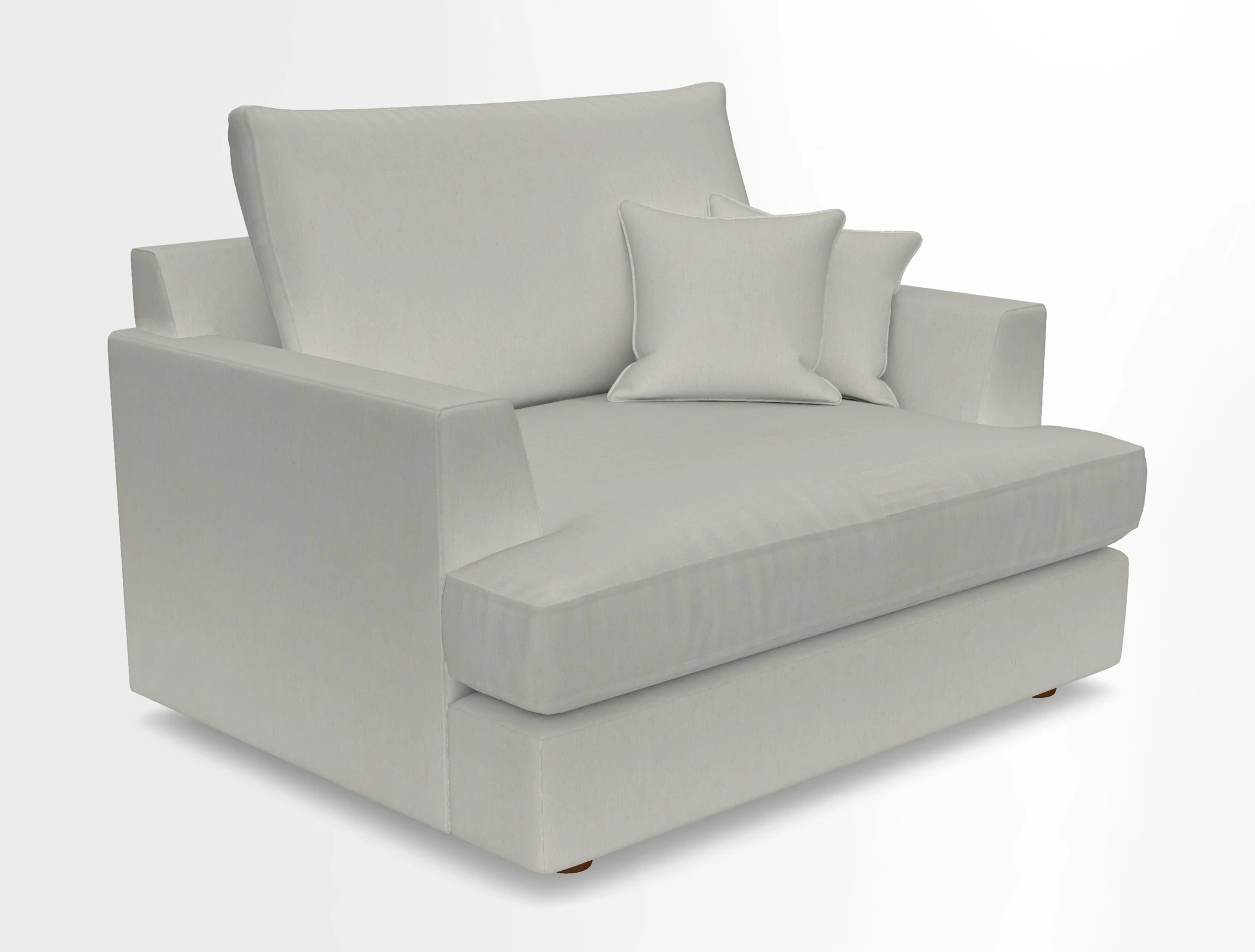 Slingsby Snuggler Fitted Cover Sofa in Two Tone Plain Biscuit.  Loose cover version available