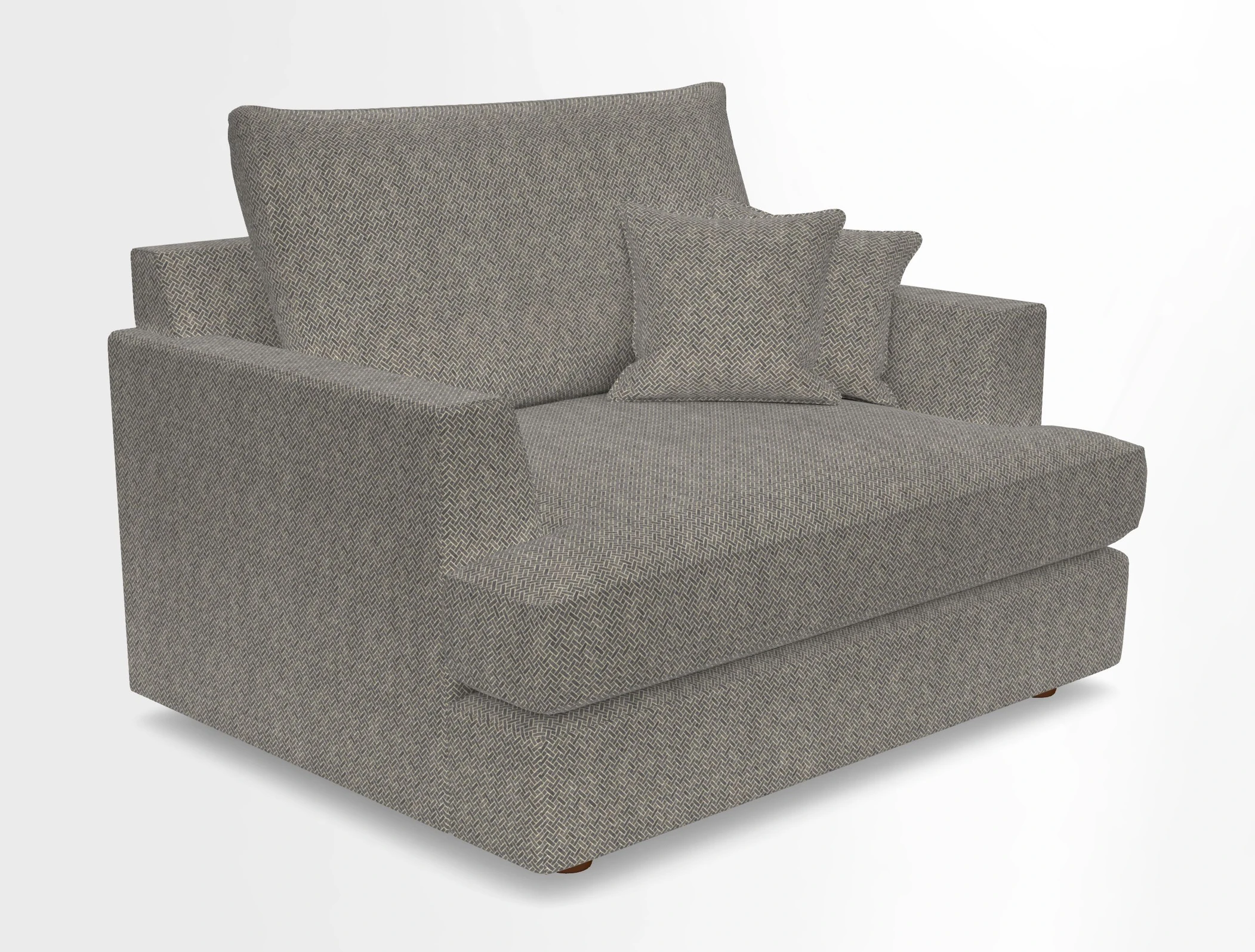 Slingsby Snuggler Fitted Cover Sofa in Two Tone Plain Biscuit.  Loose cover version available