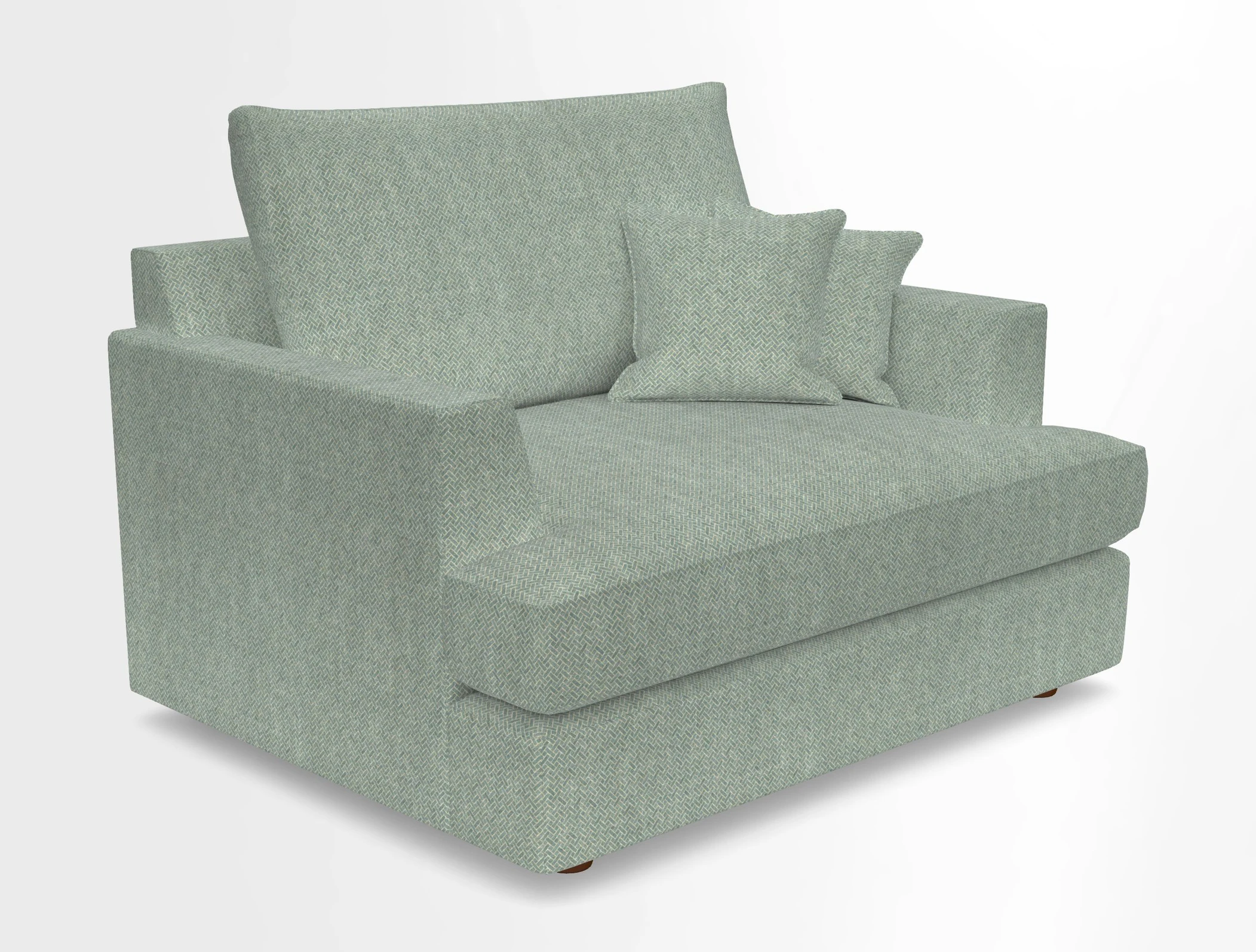 Slingsby Snuggler Fitted Cover Sofa in Two Tone Plain Biscuit.  Loose cover version available